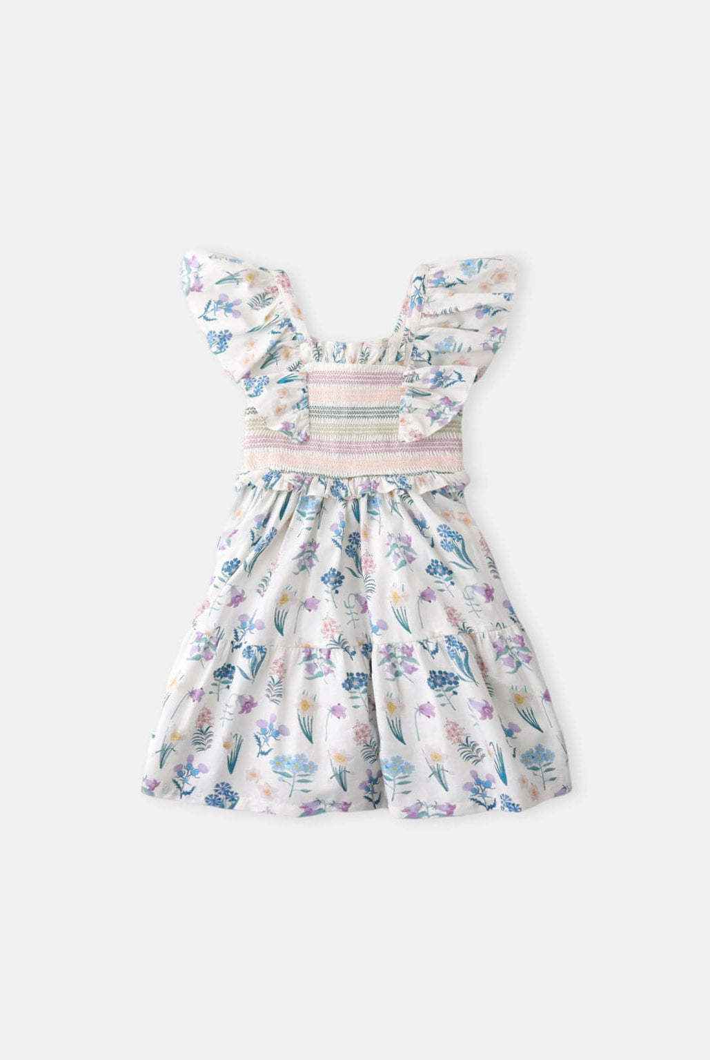 جينجرسنابس فستان منقوش مخطط من أعلى بتنورة منفوشة كم بف بناتي متعدد الألوان