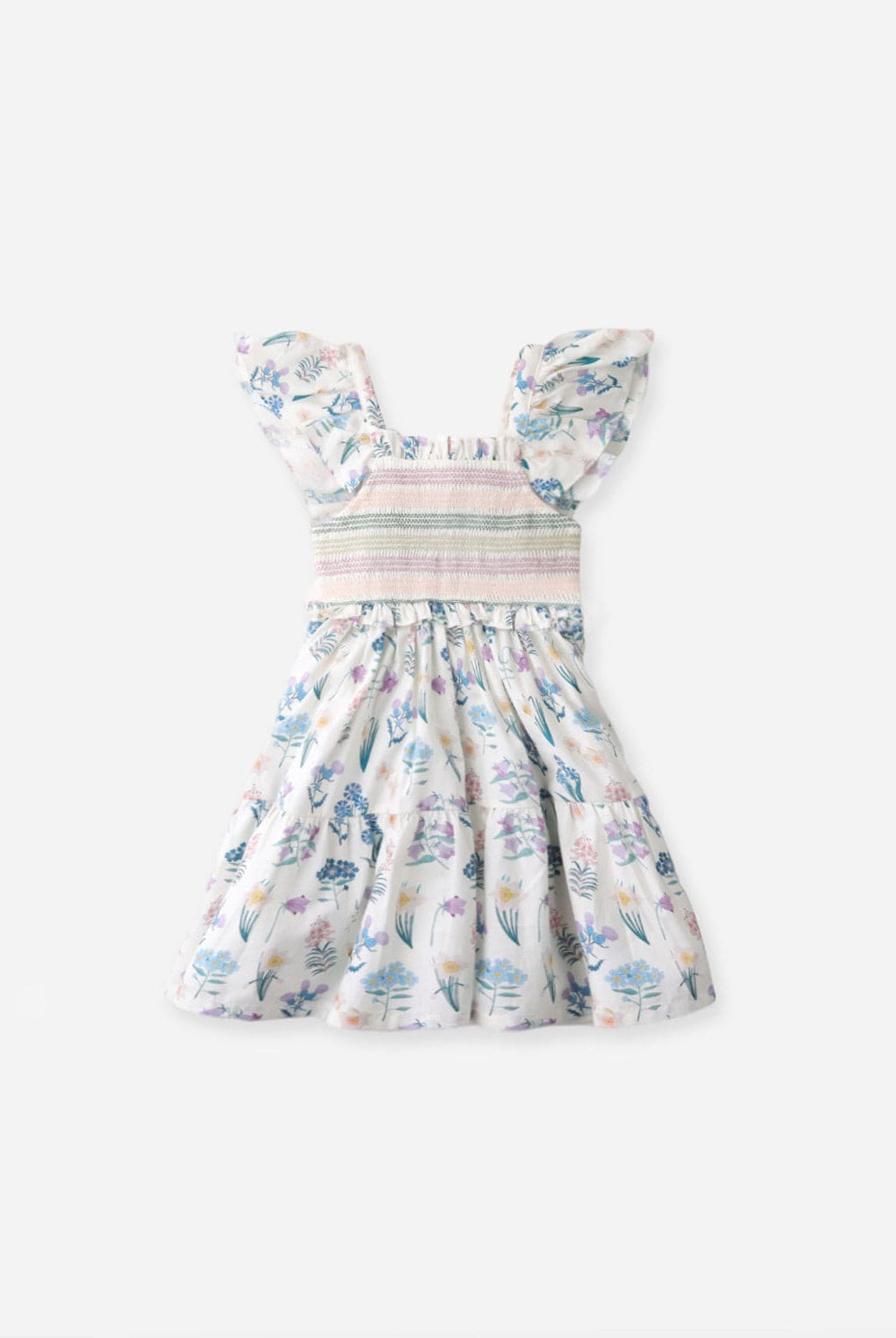 جينجرسنابس فستان منقوش مخطط من أعلى بتنورة منفوشة كم بف بناتي متعدد الألوان