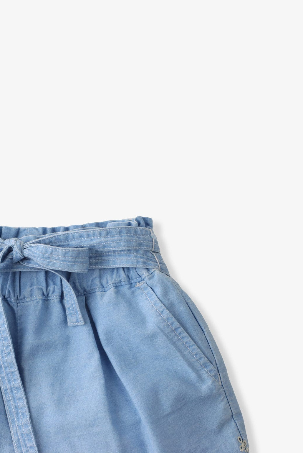 جينجرسنابس شورت جينز مطرز من أسفل بحزام على الخصر بناتي أزرق