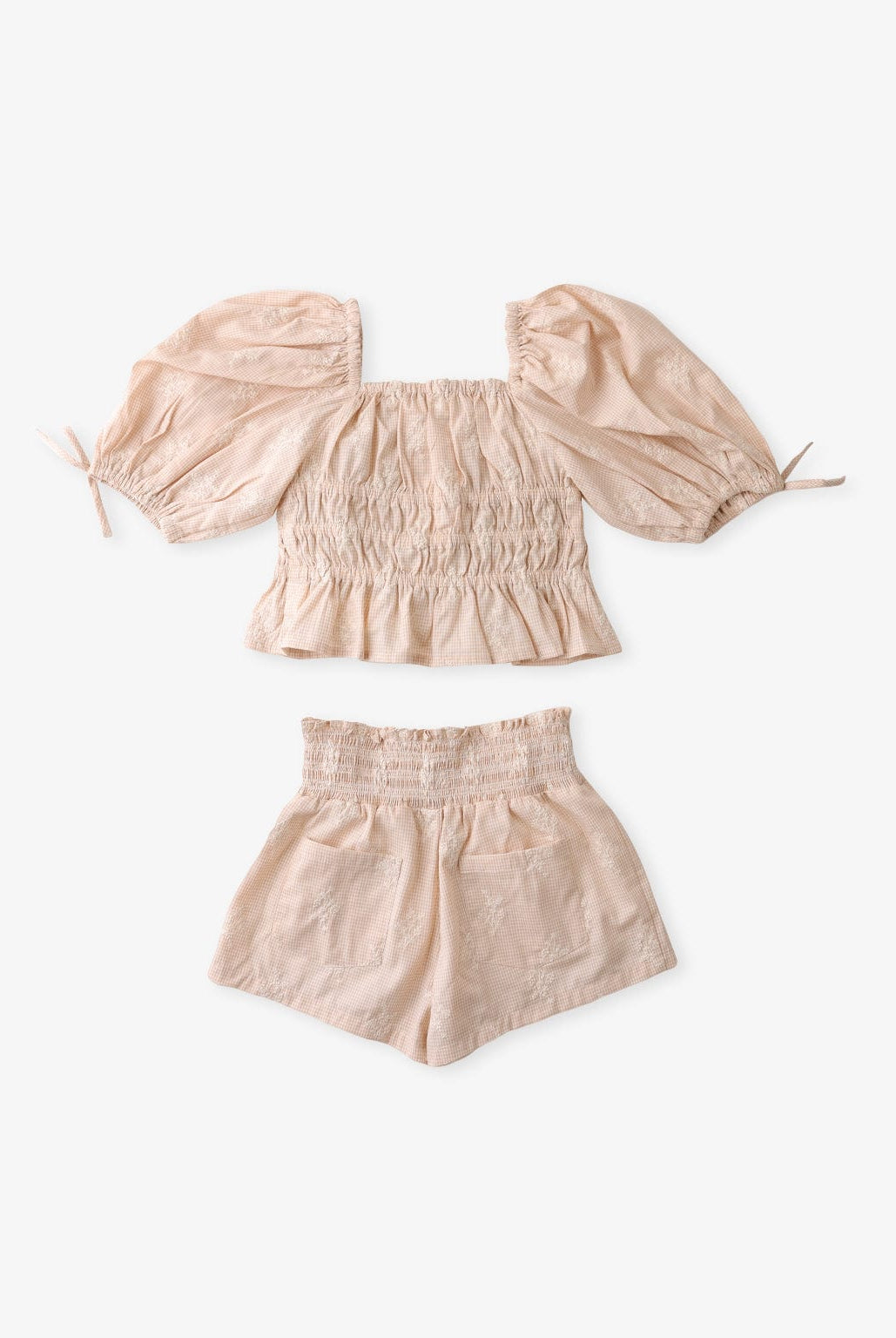 جينجرسنابس طقم بناتي قطعتين توب وشورت بيج