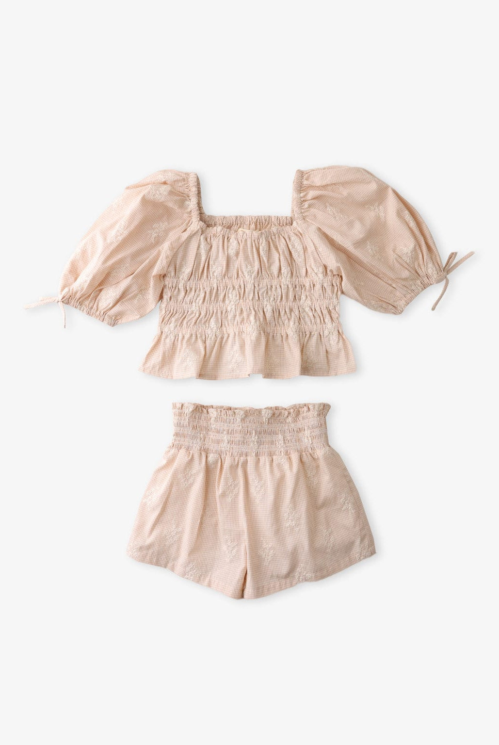 جينجرسنابس طقم بناتي قطعتين توب وشورت بيج