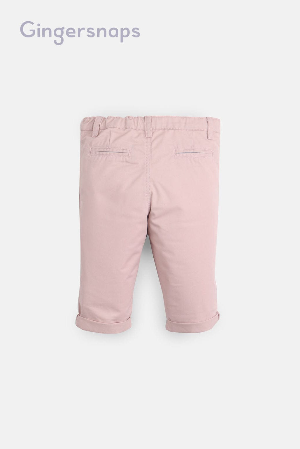 جينجرسنابس بنطلون اطفالي للرضع سادة بثنية من الأسفل وردي