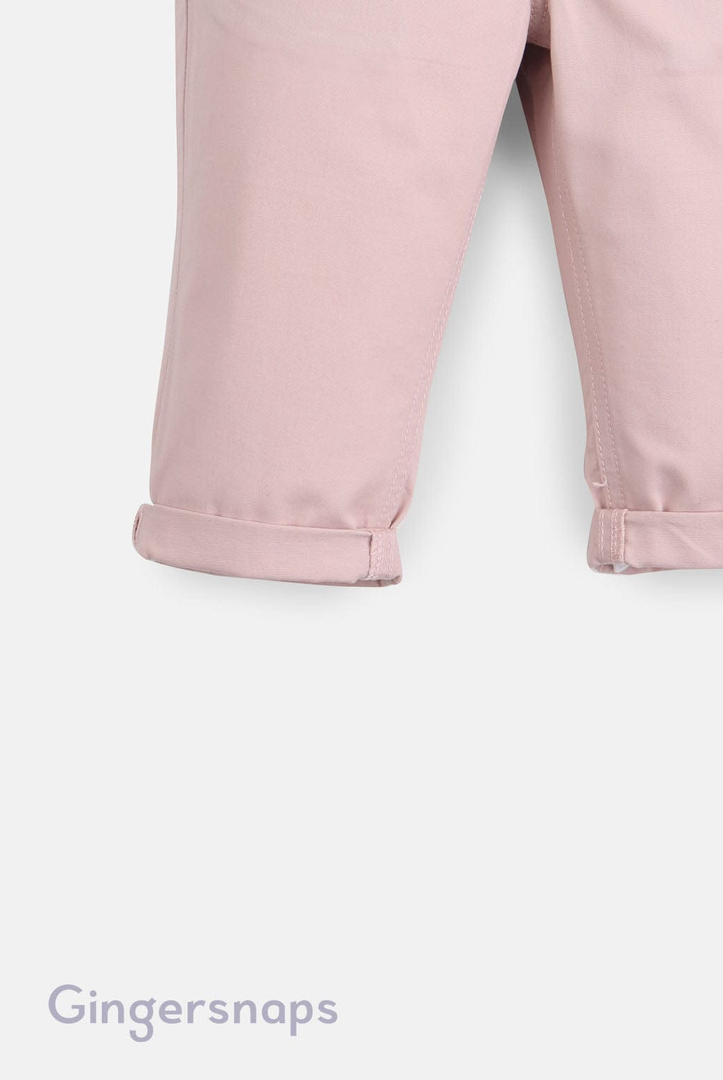 جينجرسنابس بنطلون اطفالي للرضع سادة بثنية من الأسفل وردي