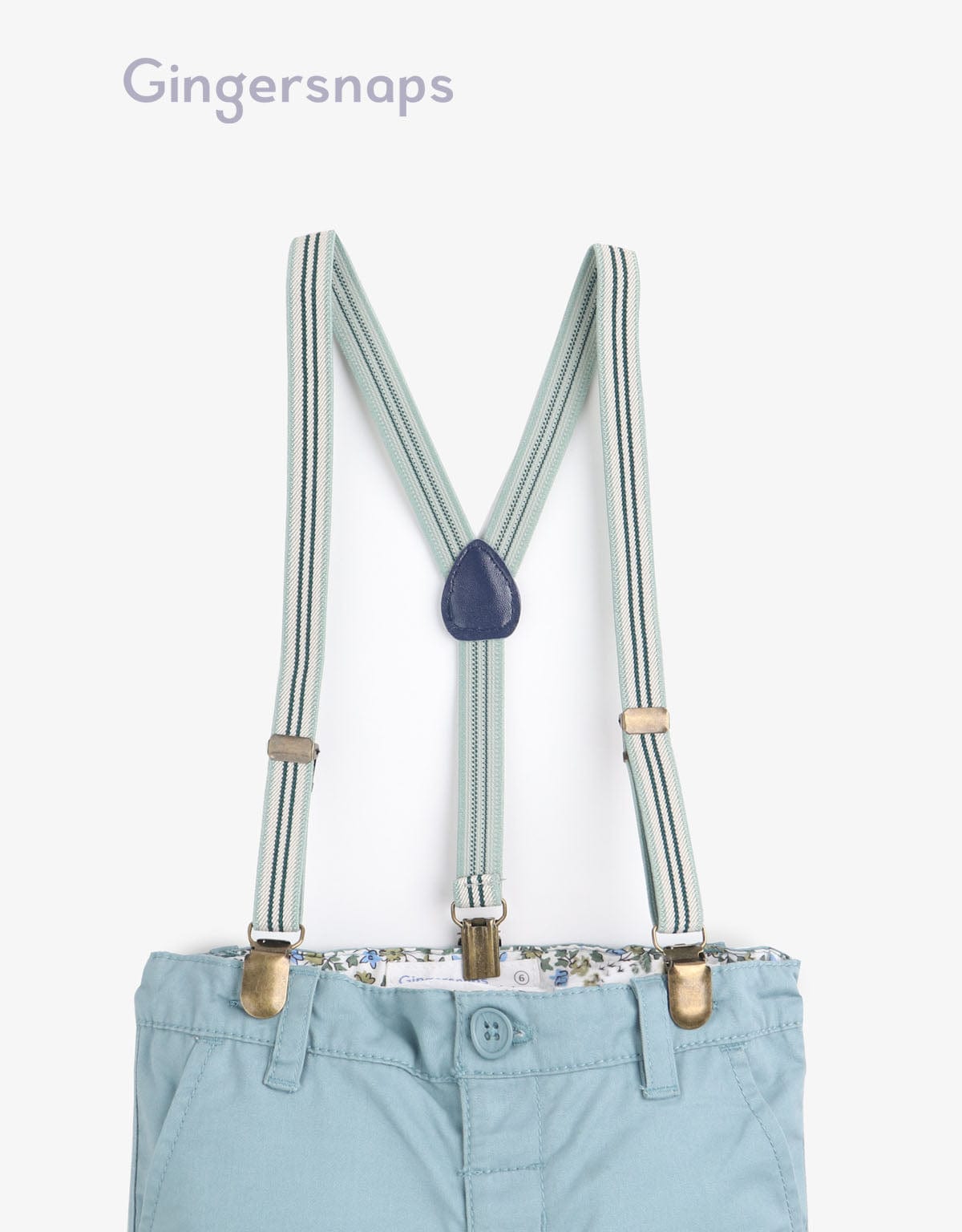 جينجرسنابس بنطلون اولادي للرضع سادة بحمالات من الخصر أخضر