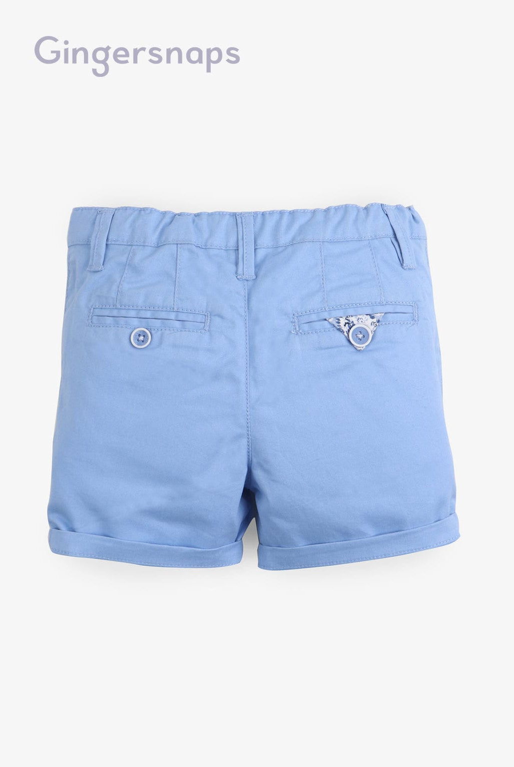 جينجرسنابس شورت اطفال رضع ولادي سادة تشينو أزرق