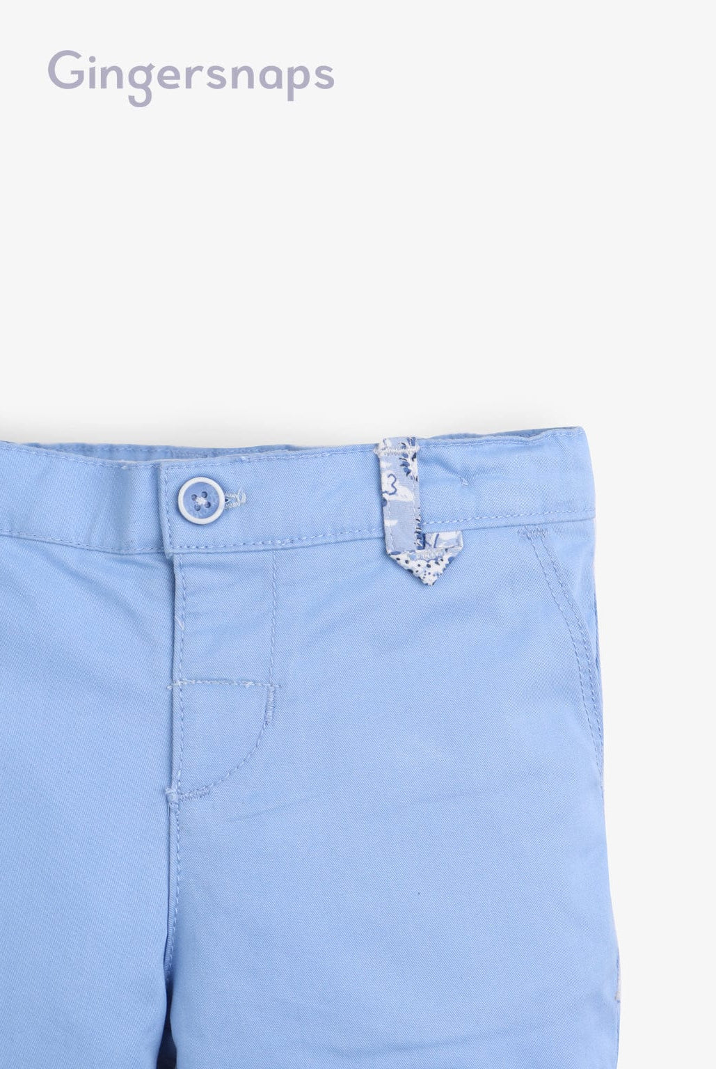 جينجرسنابس شورت اطفال رضع ولادي سادة تشينو أزرق