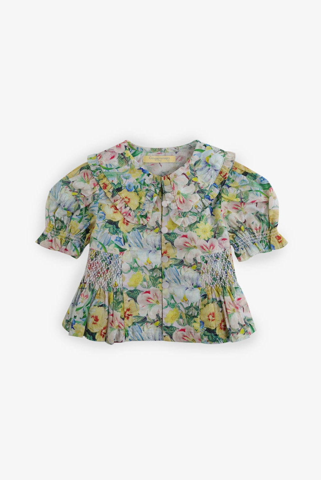 جينجرسنابس بلوزة بناتي موردة كم قصير بياقة كبيرة متعدد الألوان