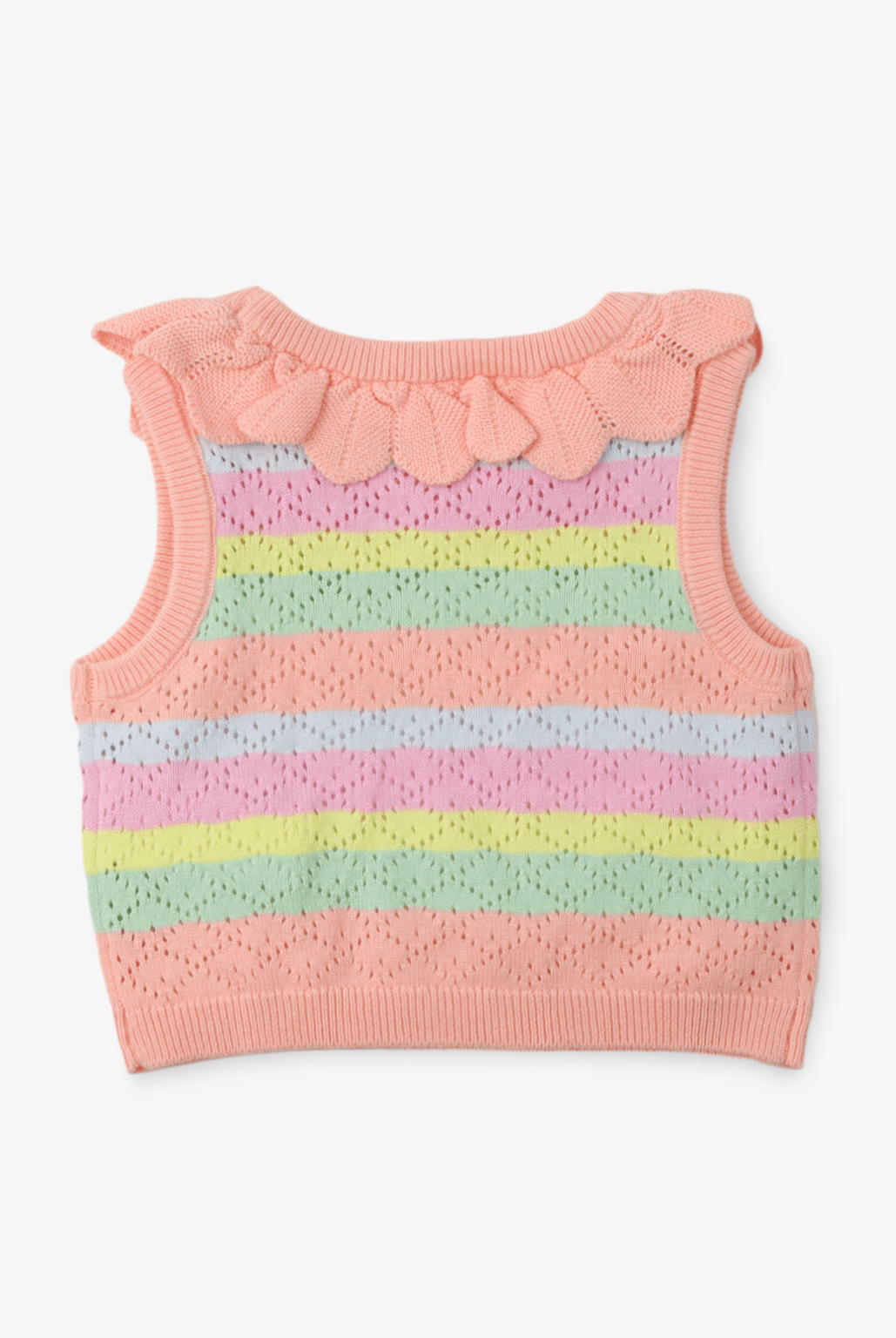 جينجرسنابس توب أطفال خرم كت بكشكشة على الياقة بناتي متعدد الألوان