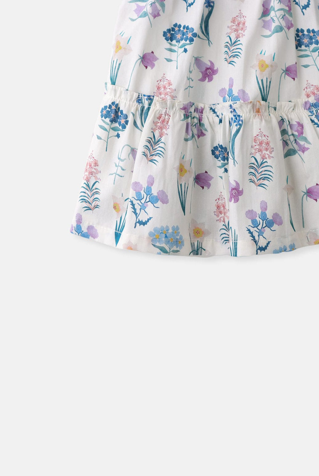 جينجرسنابس فستان منقوش بناتي كم قصير بف ياقة مربعة متعدد الألوان