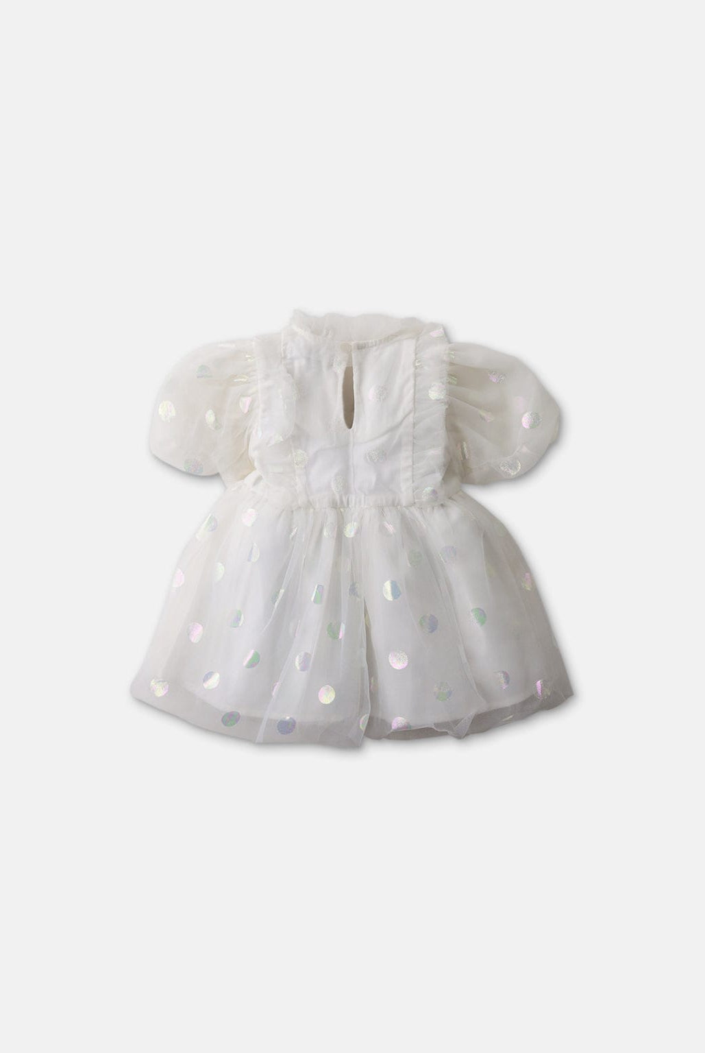 جينجرسنابس فستان منقط شفاف بناتي رضع نص كم بف أوف وايت