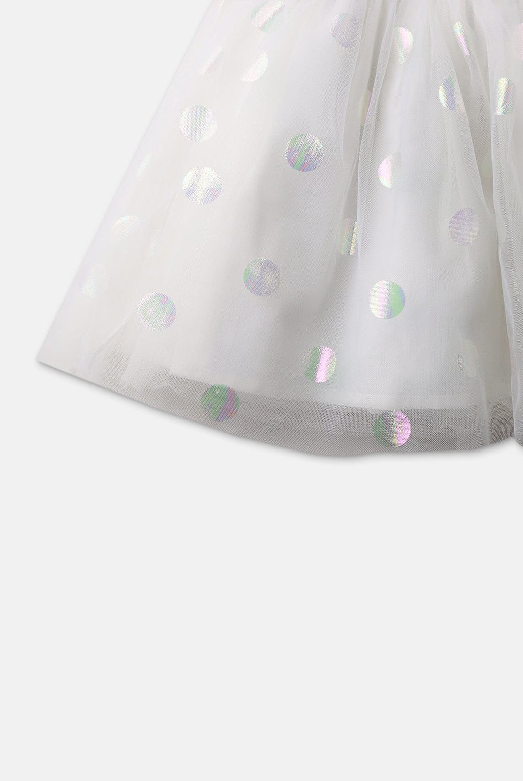 جينجرسنابس فستان منقط شفاف بناتي رضع نص كم بف أوف وايت