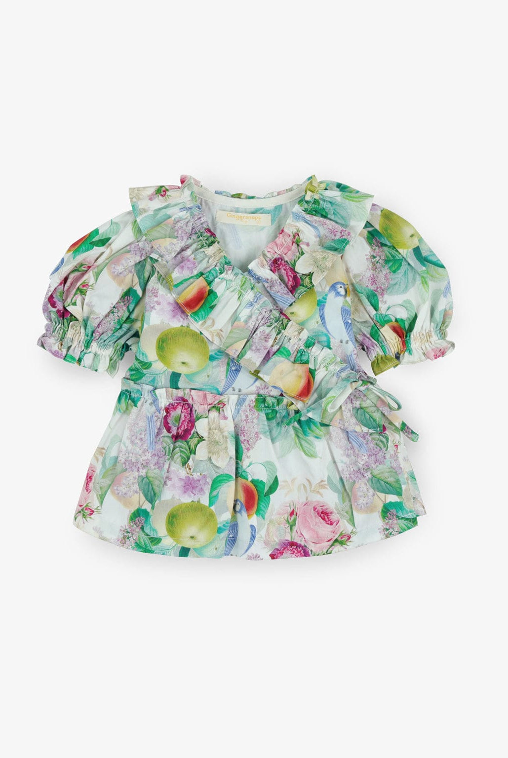 جينجرسنابس طقم بناتي بلوزة منقوشة كم قصير وتنورة متعدد الألوان