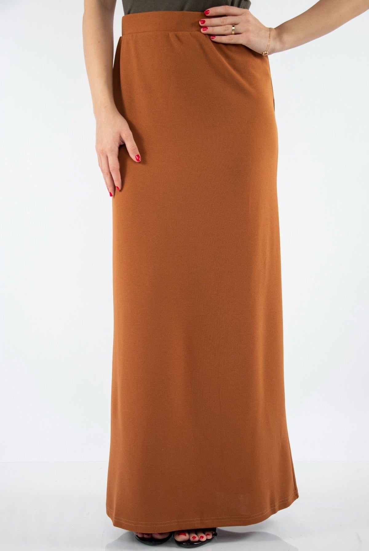 نتشي تنورة طويلة هاي ويست سادة نسائية