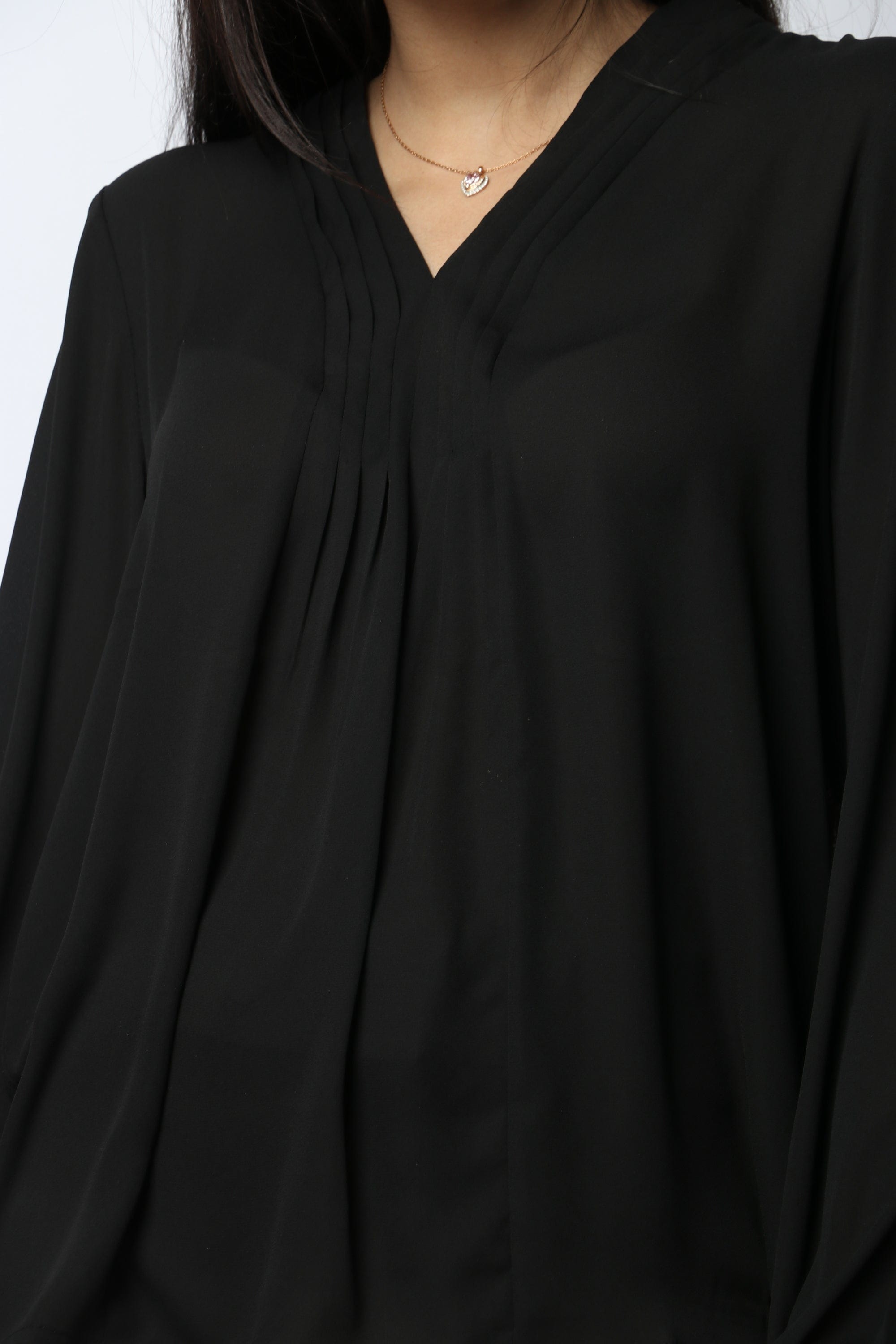 نتشي بلوزة سبعة سادة كم طويل نسائي