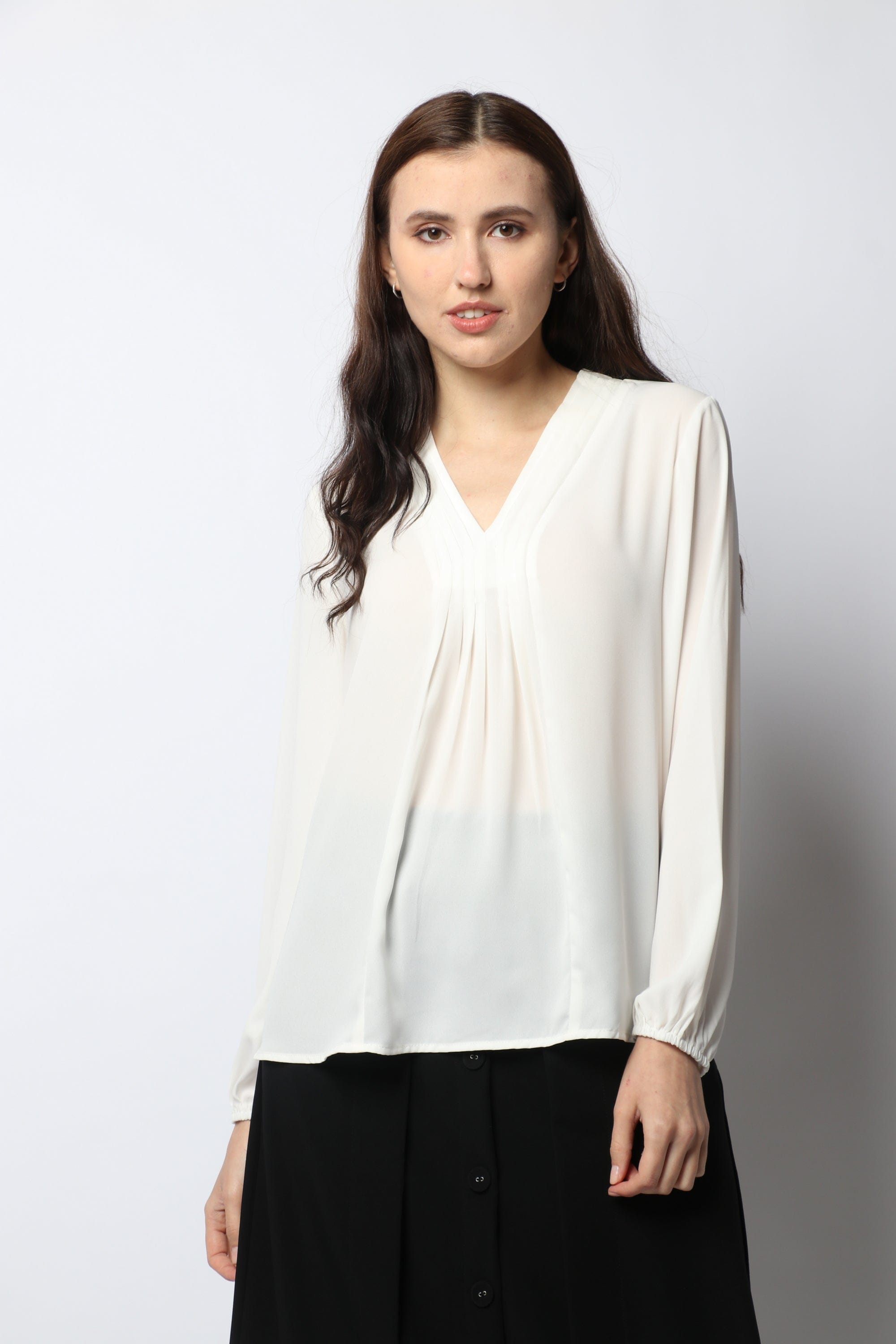 نتشي بلوزة سبعة سادة كم طويل نسائي