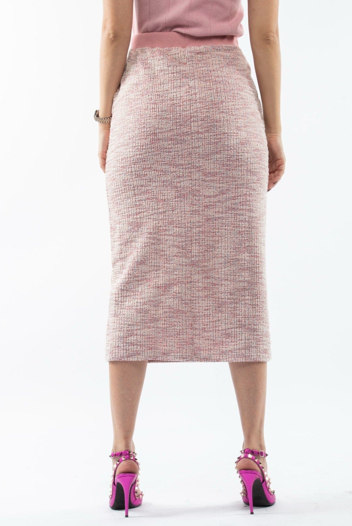 نتشي تنورة ميدي بوليستر مصممه بجيوب أمامية وخصر مطاط