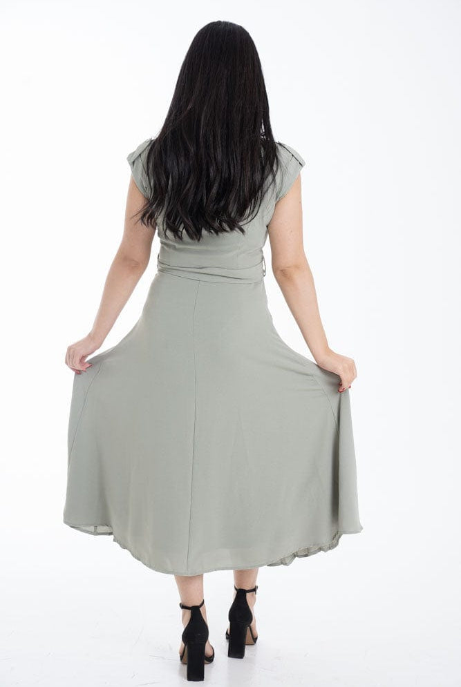 نتشي فستان سادة ميدي طويل بليسية نسائي