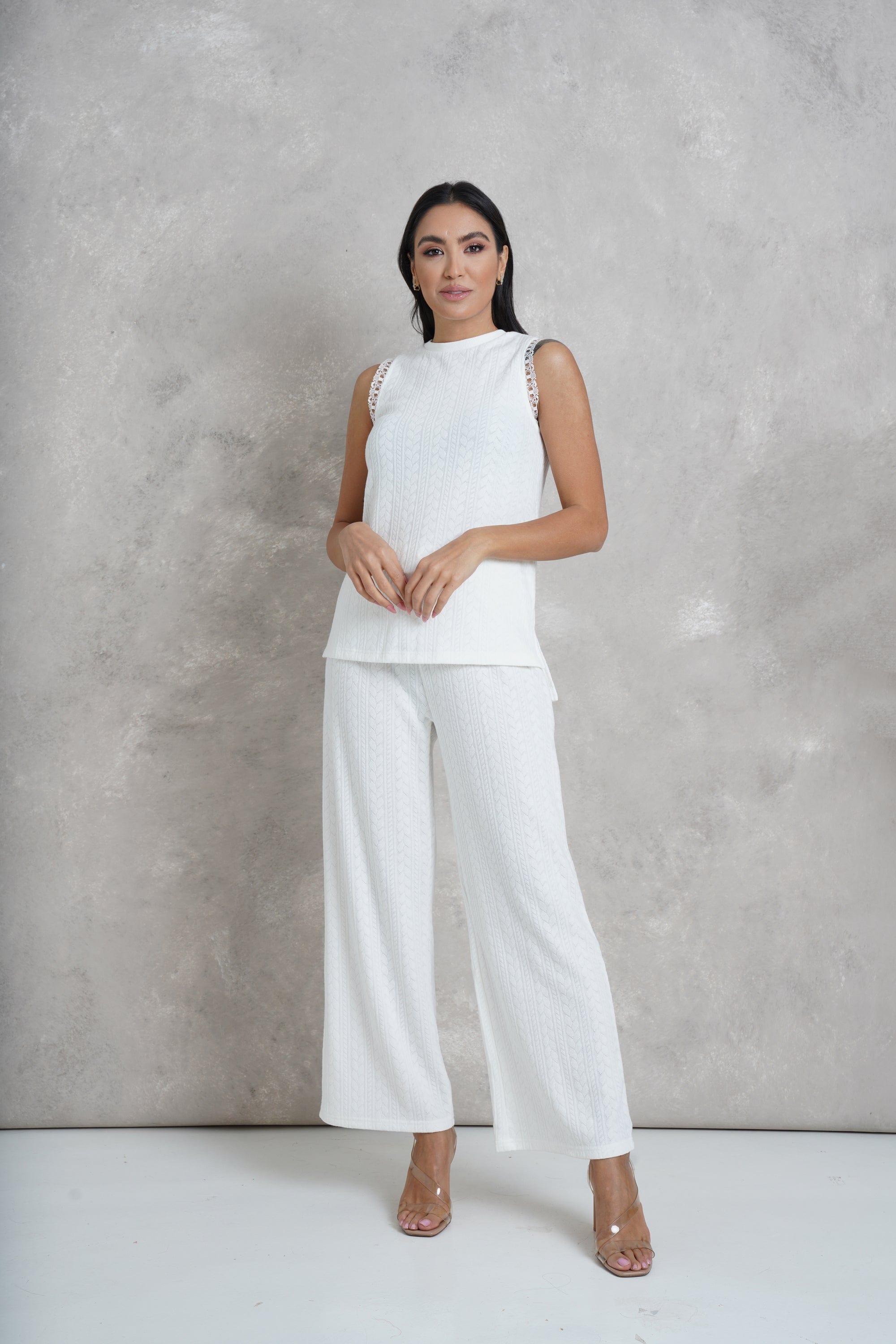 نتشي بنطلون وايد ليج سادة طويل نسائي