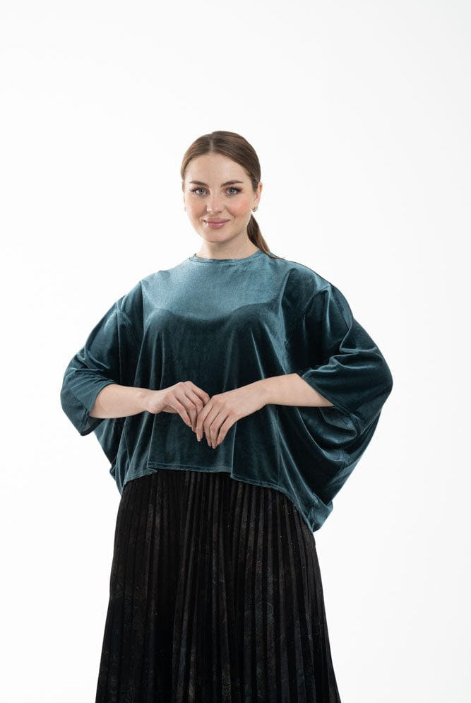 نتشي بلوزة نسائية وسيعة مخملية