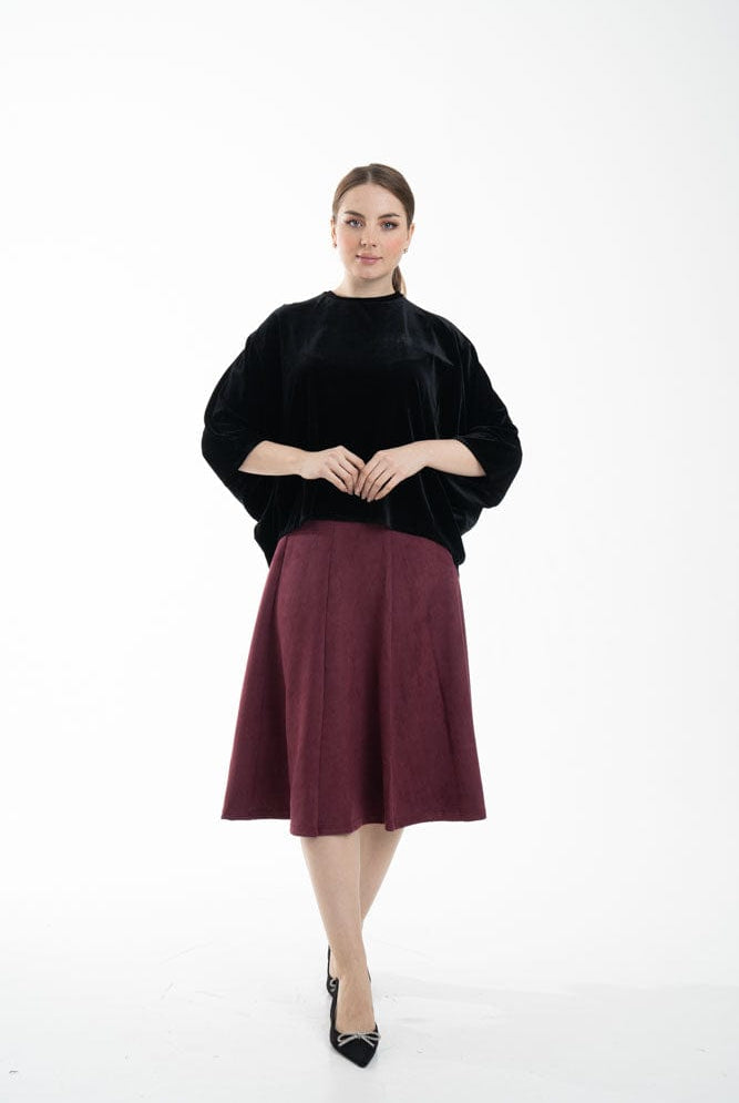 نتشي بلوزة نسائية وسيعة مخملية