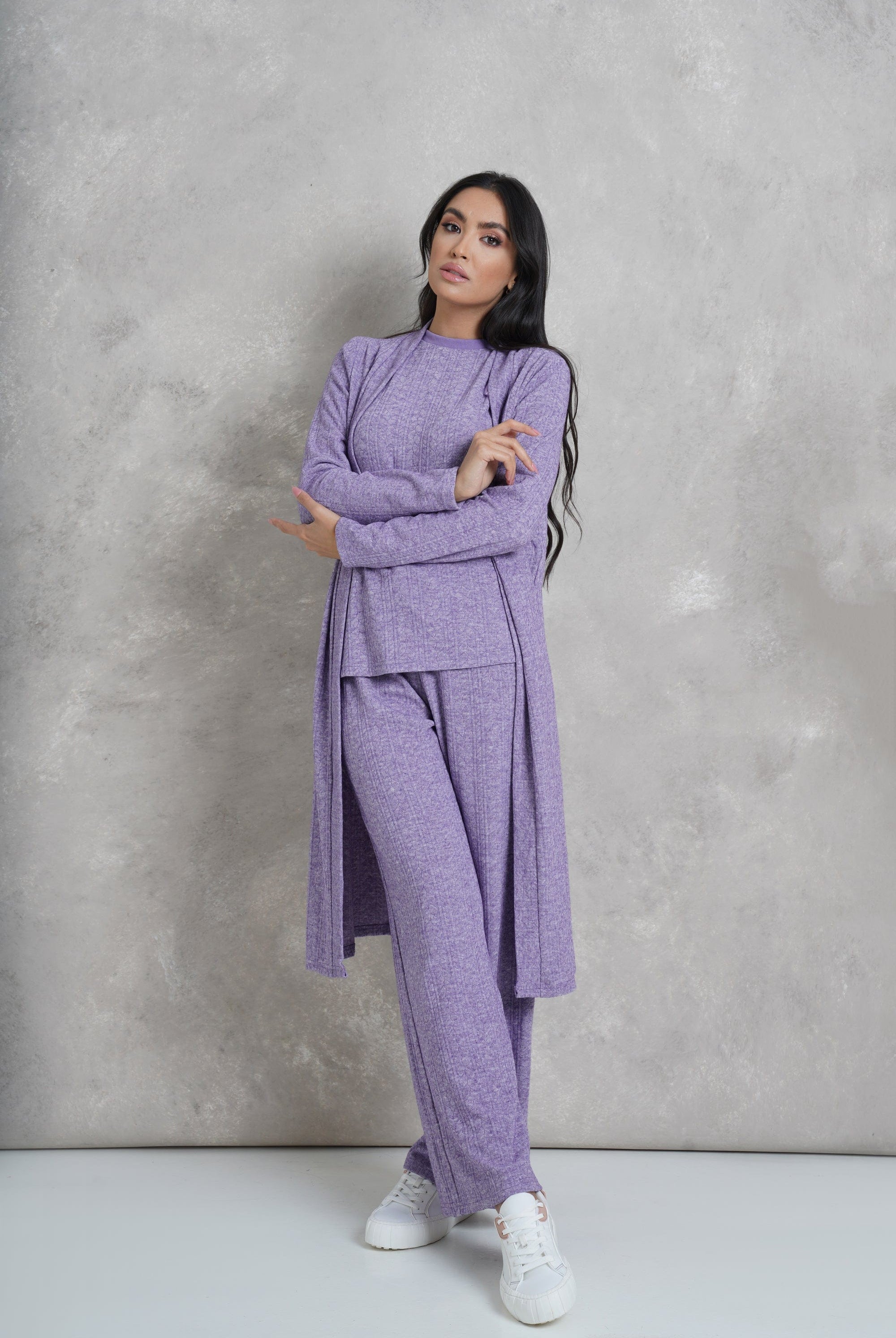 نتشي كارديجان نسائي ميدي مفتوح بأكمام طويلة