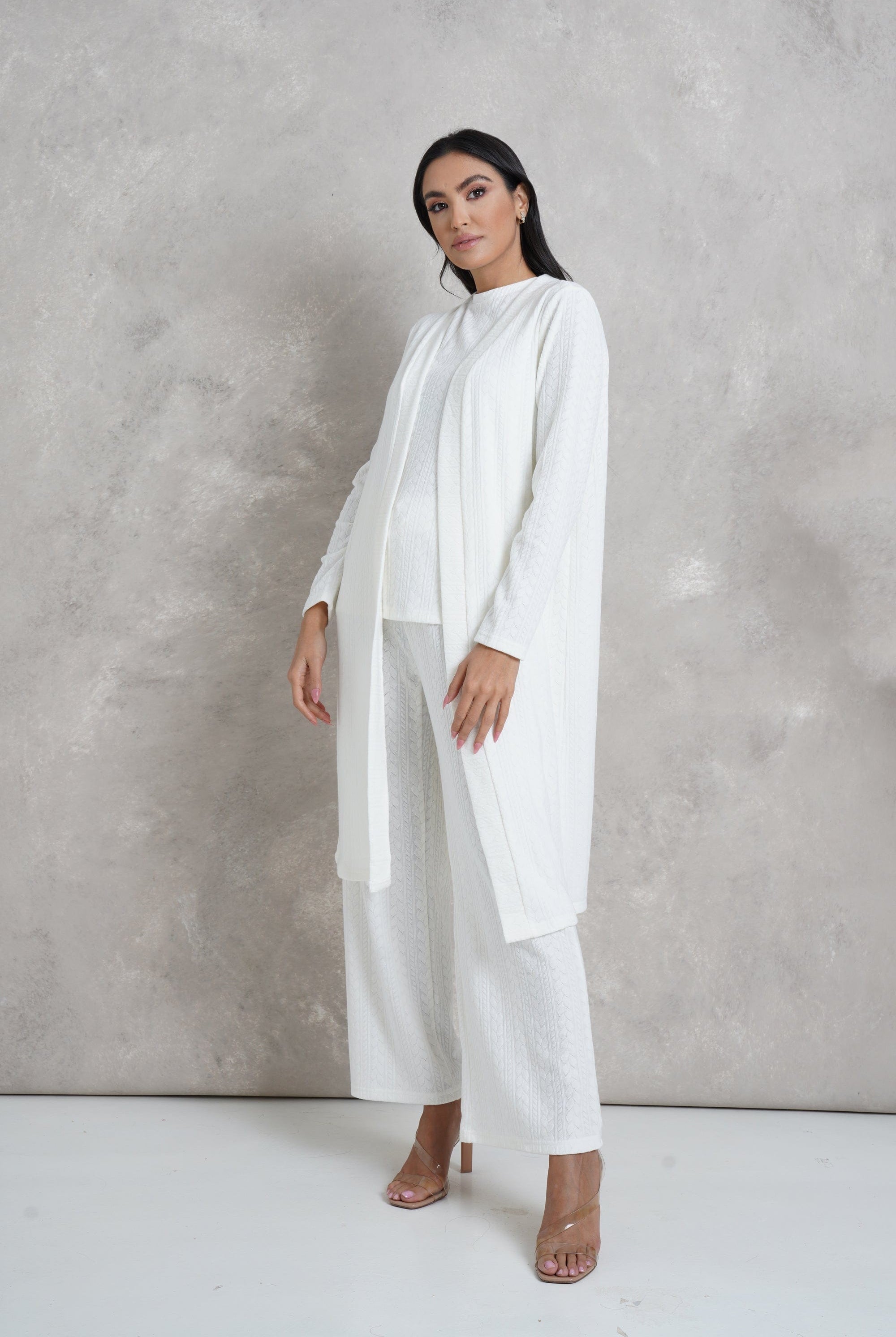 نتشي كارديجان نسائي ميدي مفتوح بأكمام طويلة