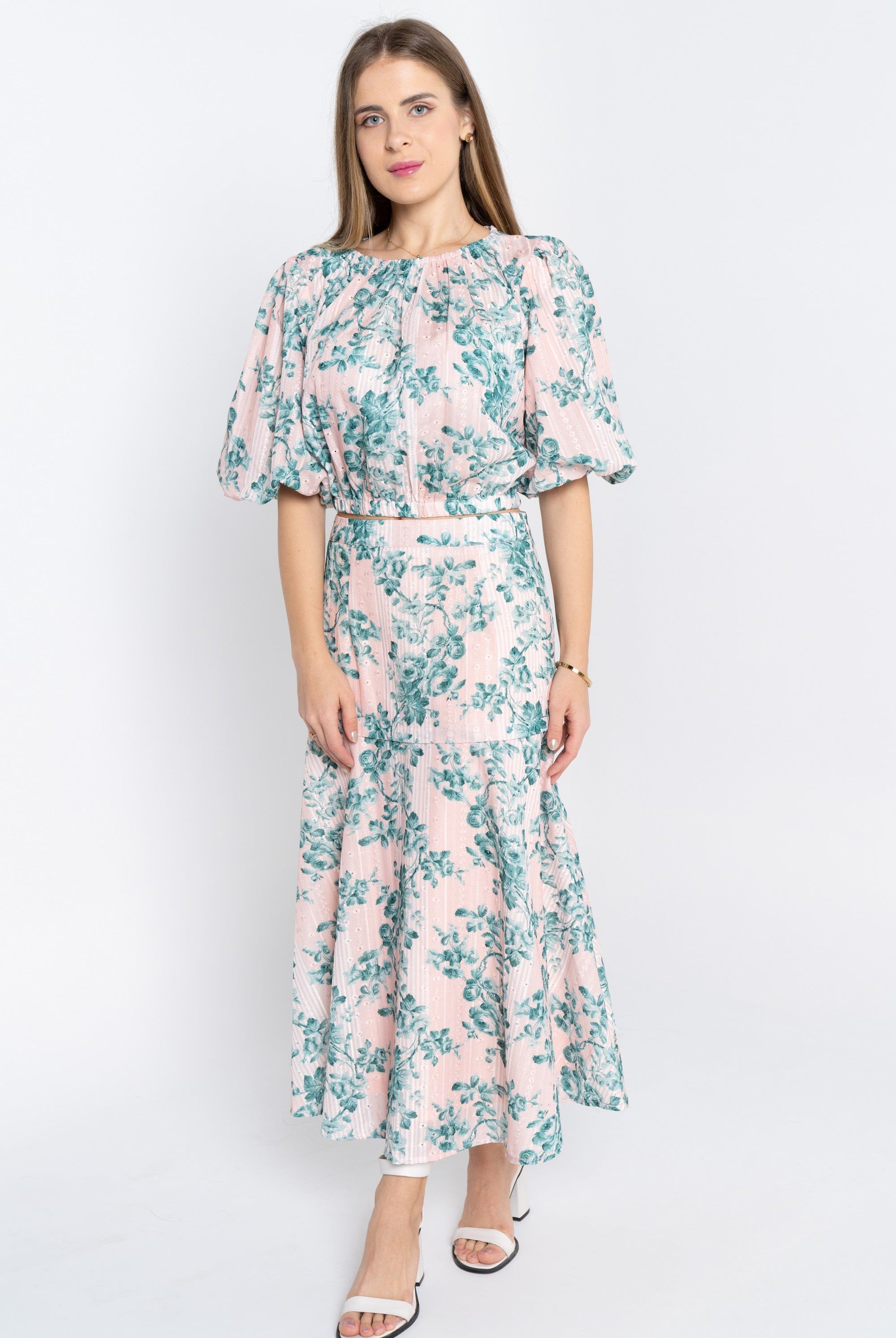 نتشي توب مشجر نص بطن 3/4 كم نسائي