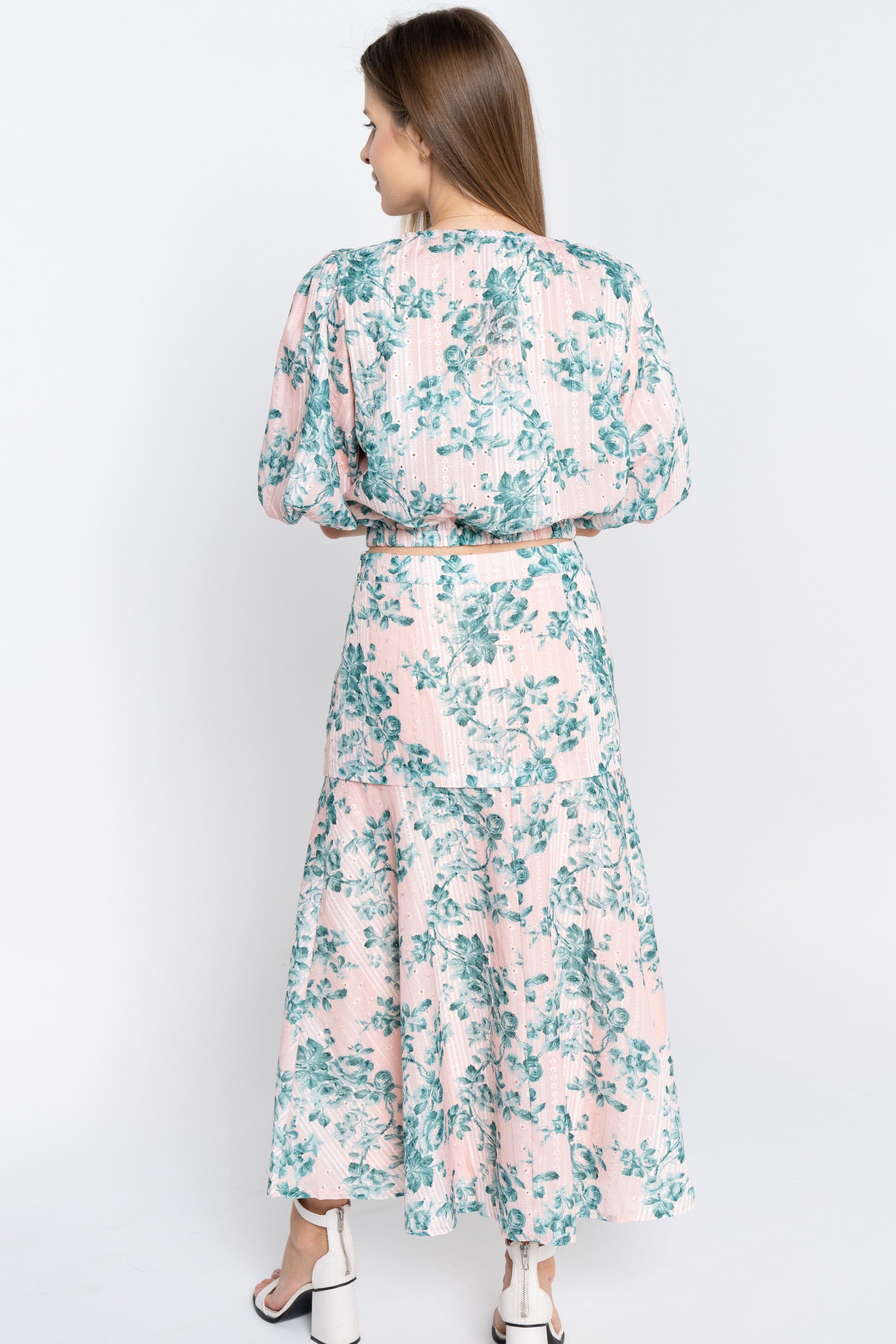 نتشي تنورة ميدي مشجرة كلوش نسائي