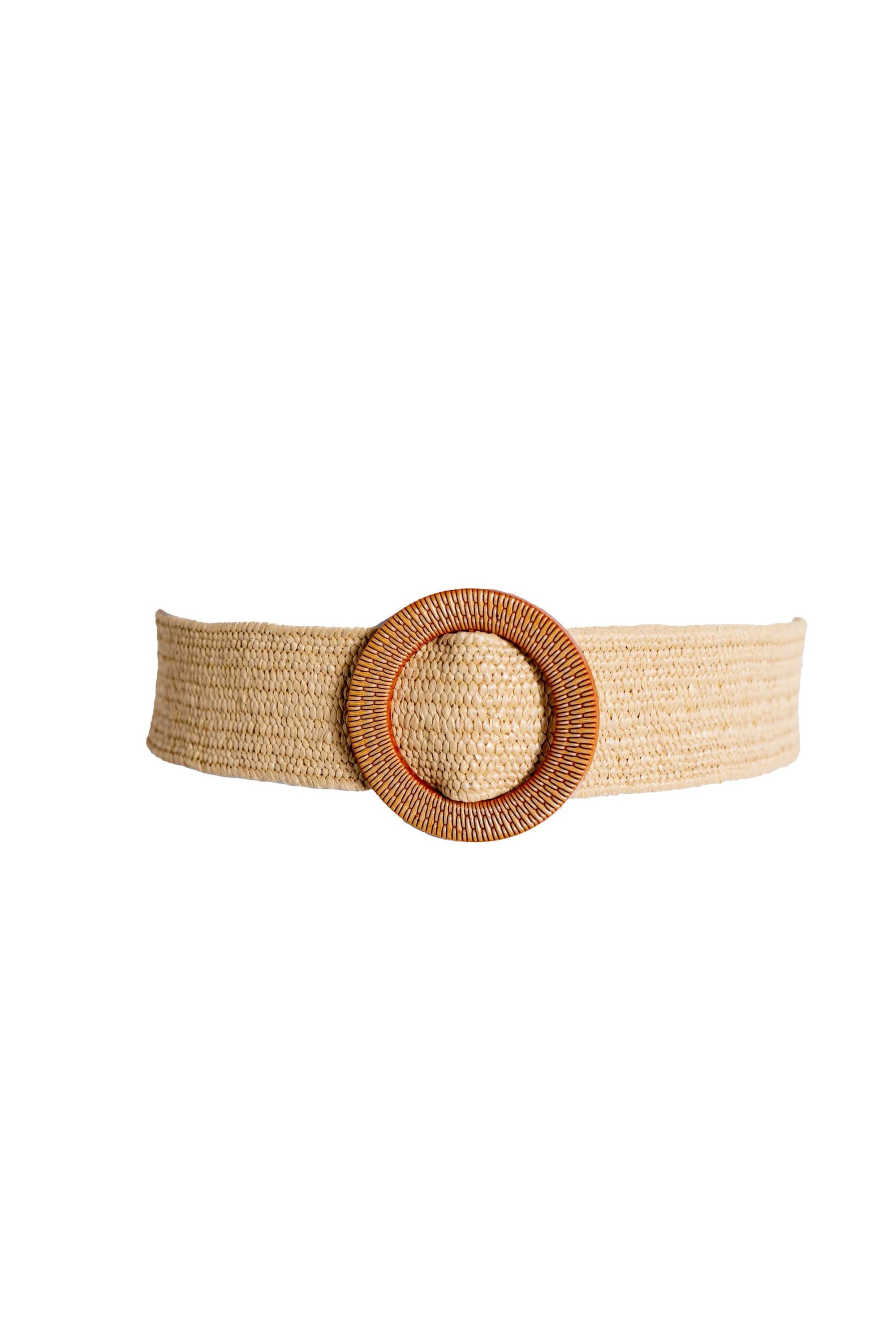ميكا حزام عريض بتوكة دائرية لوز