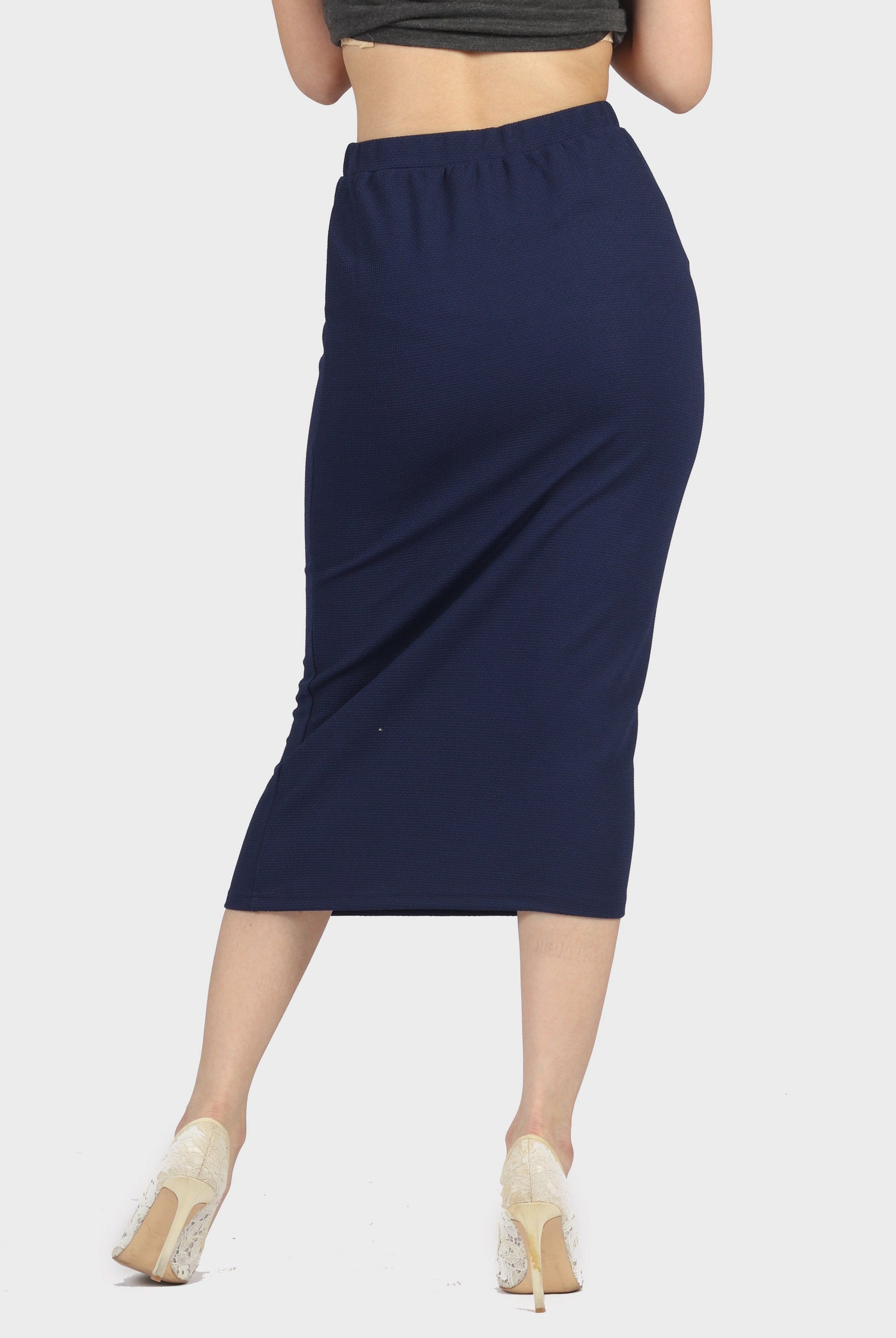 نتشي تنورة ميدي سكيني ماسكة على الجسم بخصر مطاط