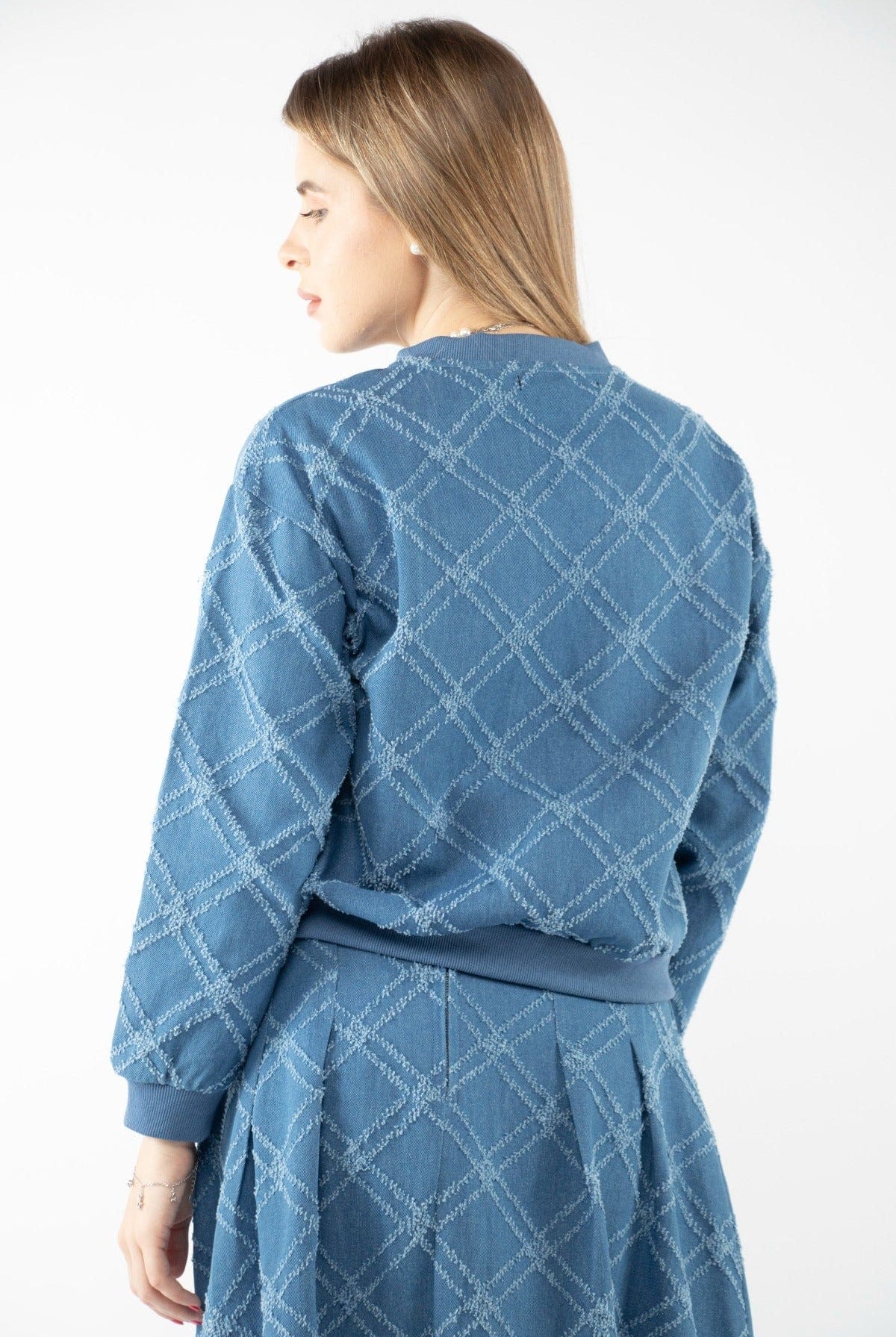 نتشي سويت شيرت بسحاب كم طويل وقبعة نسائي