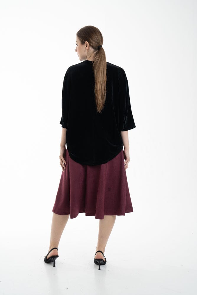 نتشي تنورة ميدي نسائية كلوش سادة