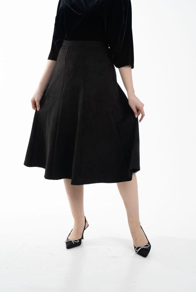 نتشي تنورة ميدي نسائية كلوش سادة