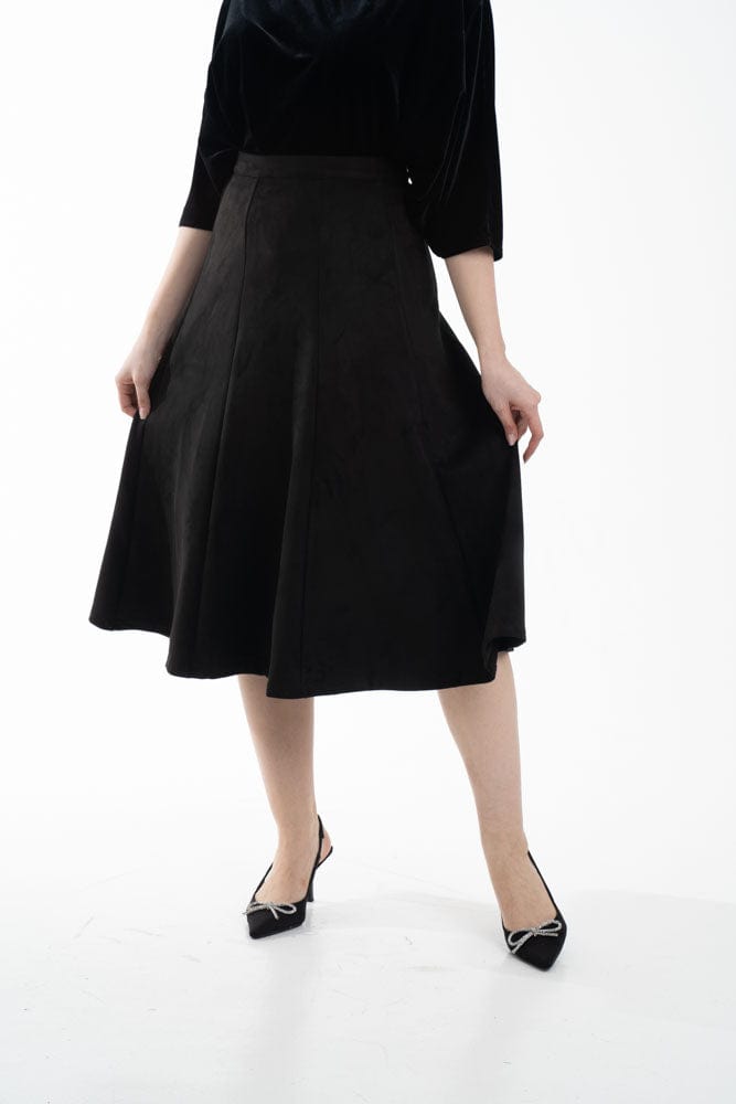 نتشي تنورة ميدي نسائية كلوش سادة