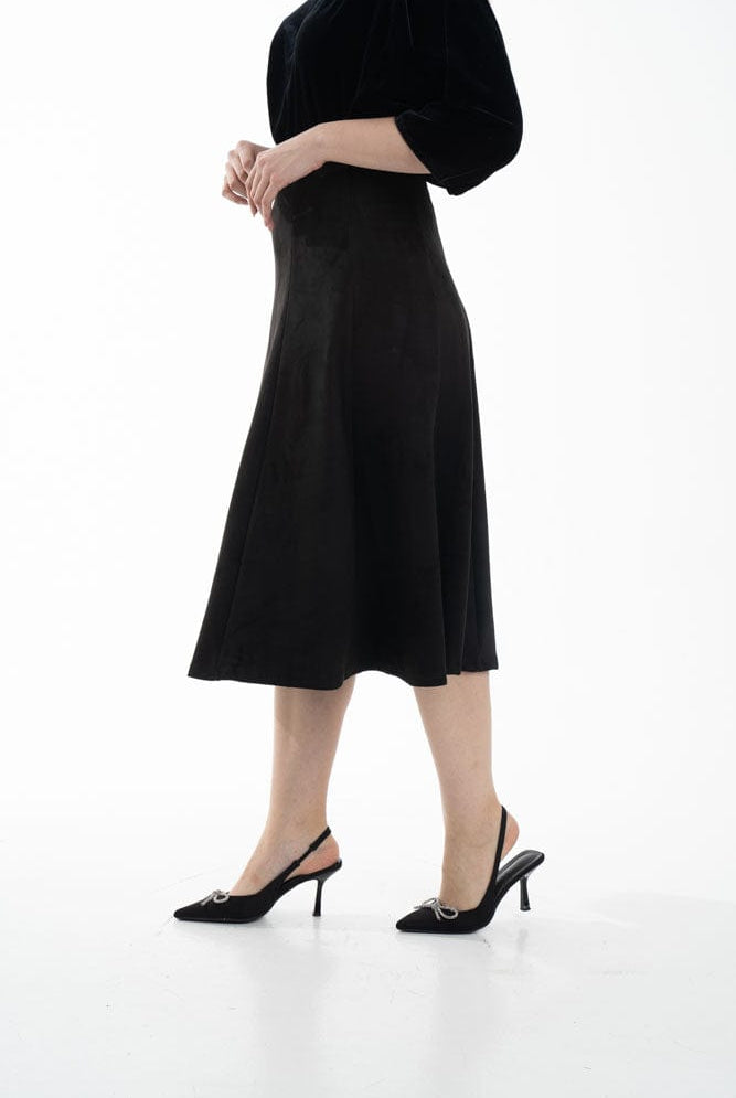 نتشي تنورة ميدي نسائية كلوش سادة