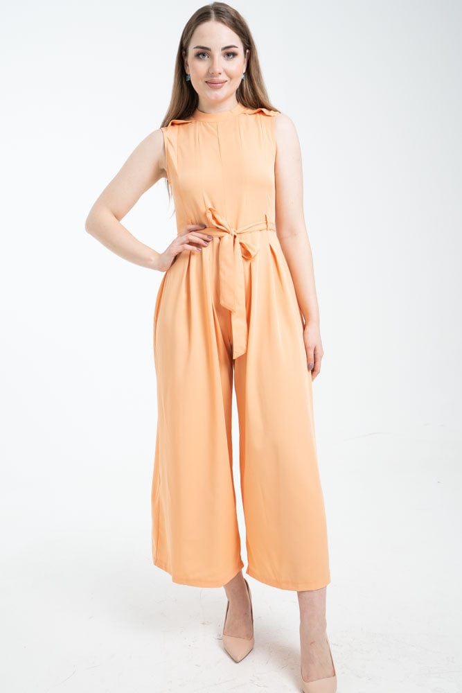 نتشي جمبسوت نسائية رسمية بدون أكمام وحزام على الخصر