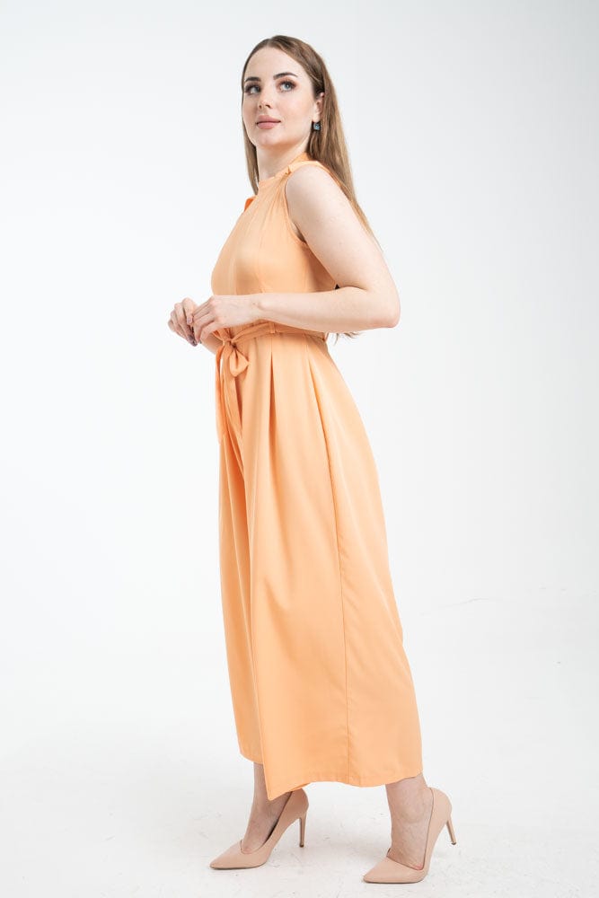 نتشي جمبسوت نسائية رسمية بدون أكمام وحزام على الخصر