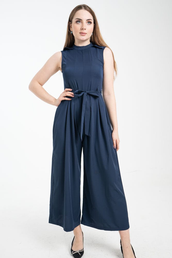 نتشي جمبسوت نسائية رسمية بدون أكمام وحزام على الخصر