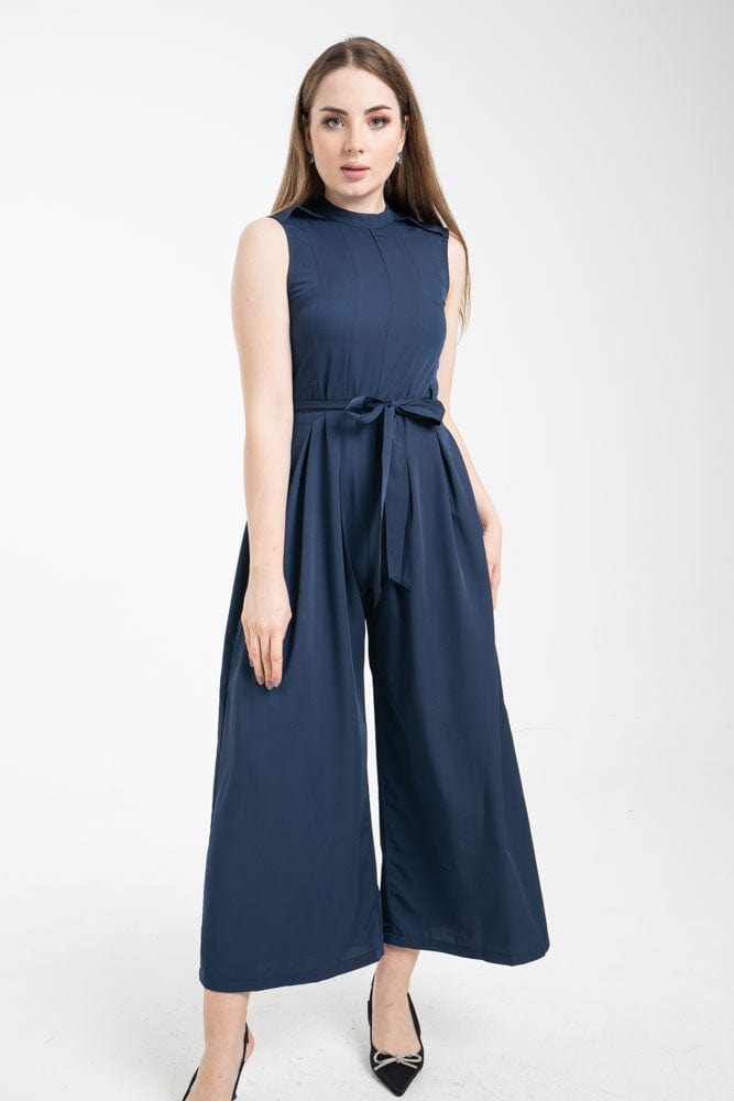 نتشي جمبسوت نسائية رسمية بدون أكمام وحزام على الخصر