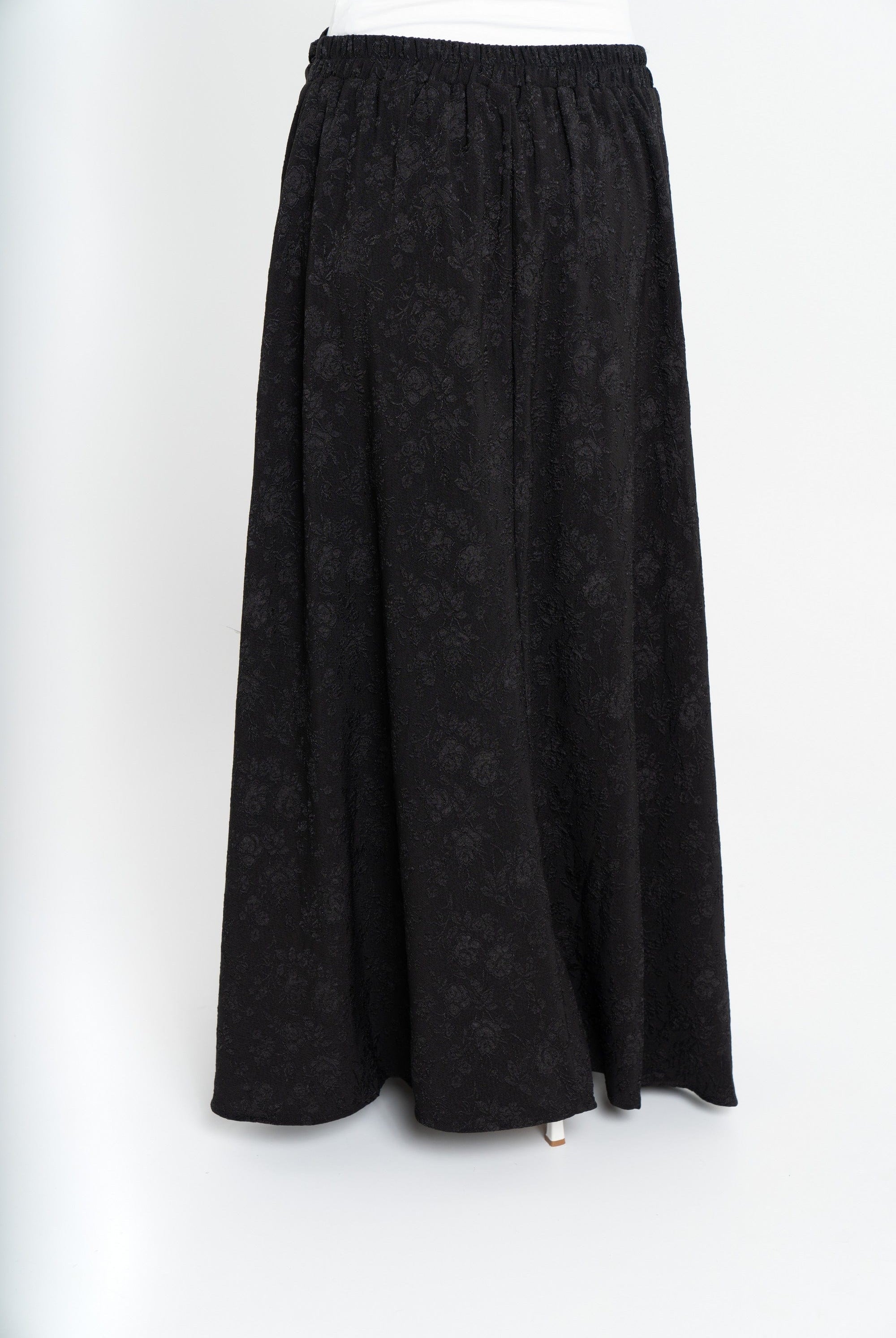 نتشي تنورة طويلة مشجرة واسعة نسائي أسود