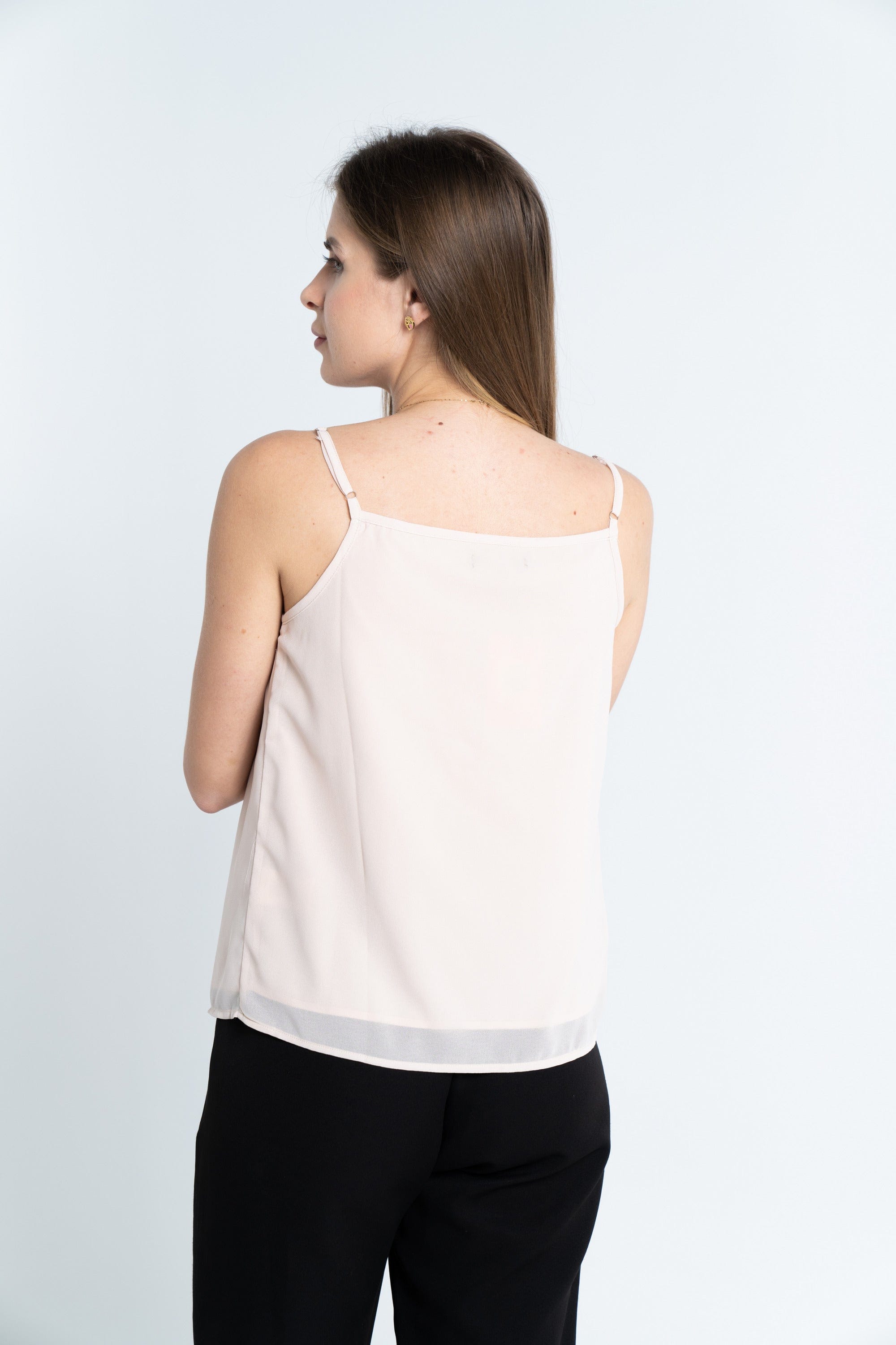 نتشي تانك توب سادة بحمالات رفيعة نسائي