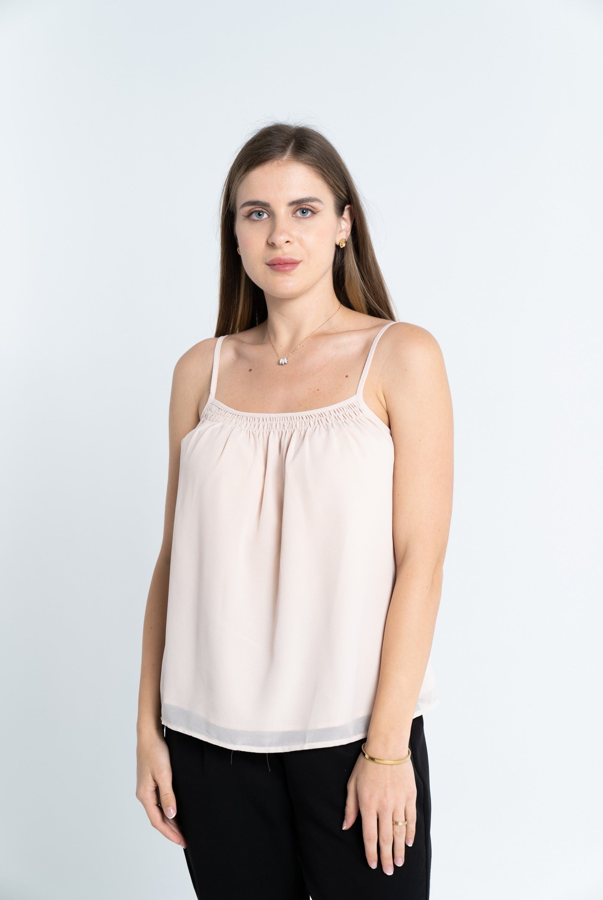 نتشي تانك توب سادة بحمالات رفيعة نسائي