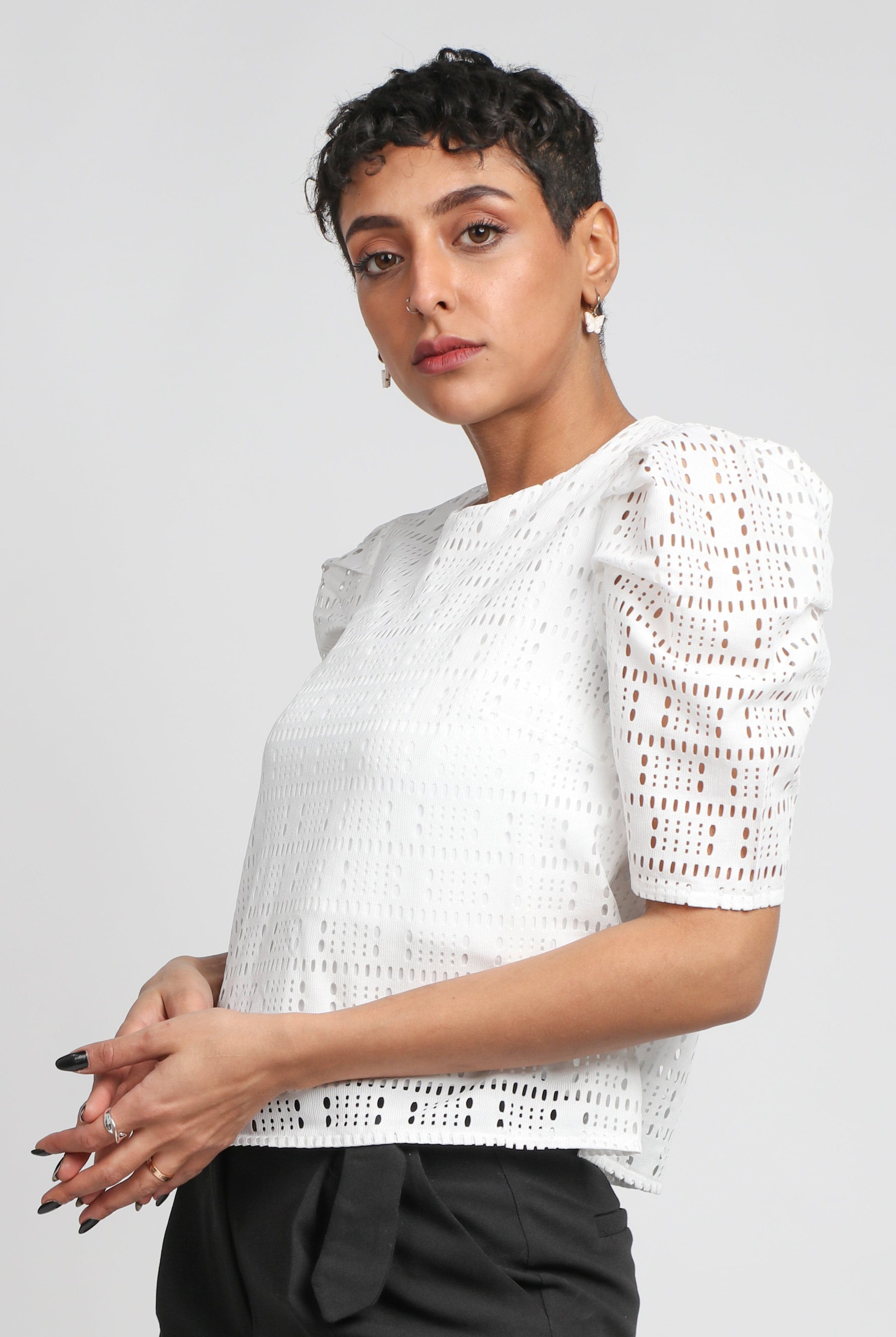 نتشي بلوزة كلاسيك دانتيل نسائية