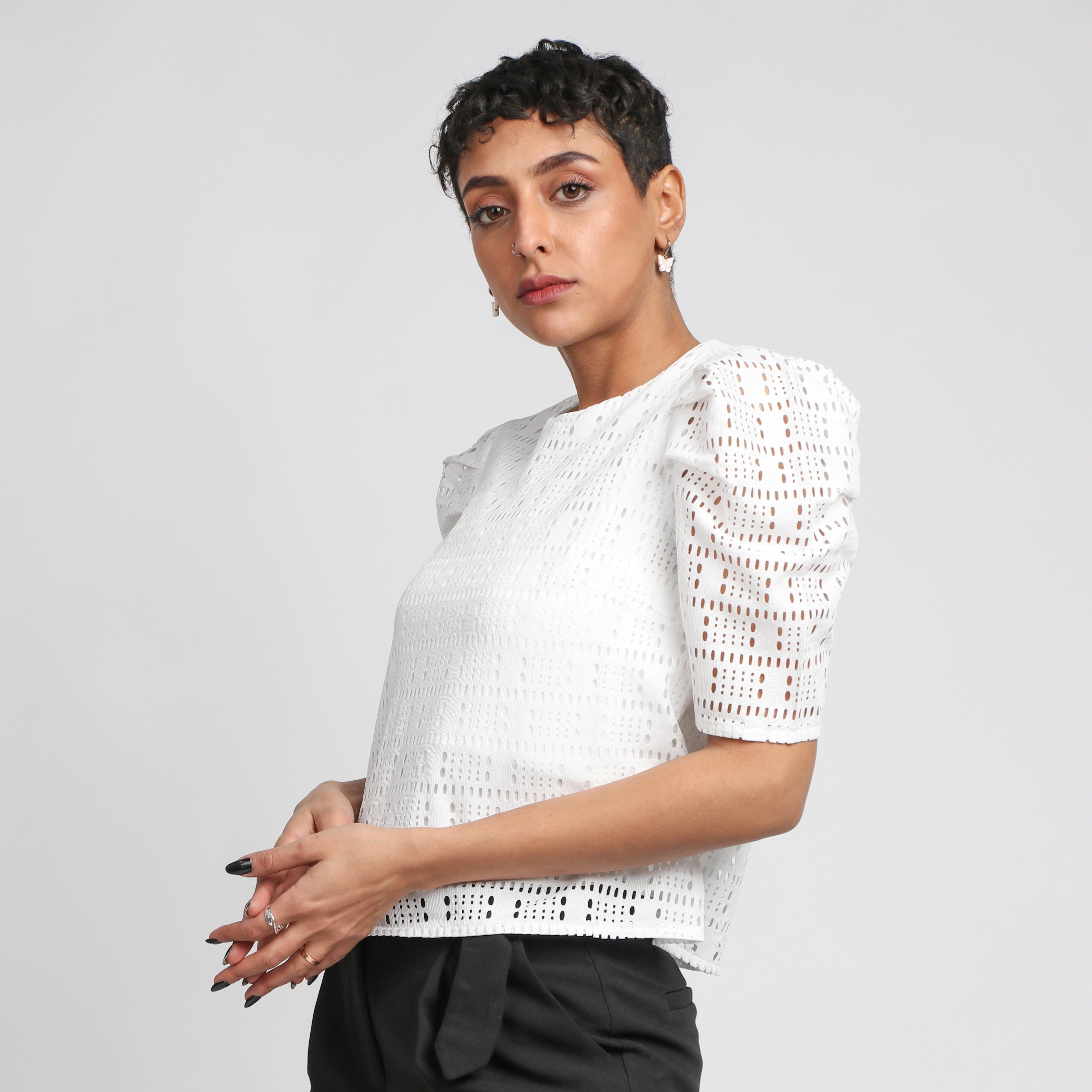 نتشي بلوزة كلاسيك دانتيل نسائية