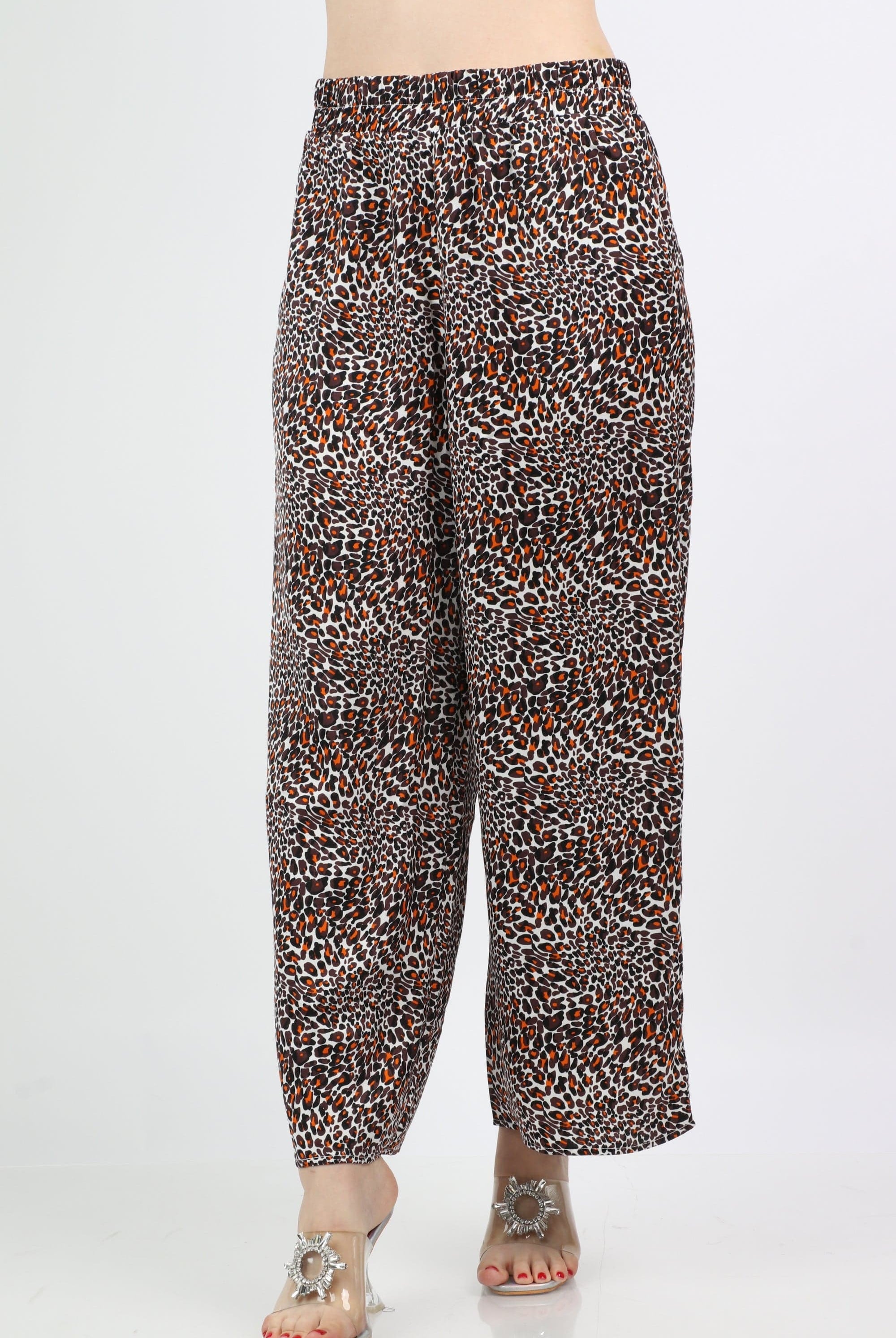 نتشي بنطلون تايجر هاي ويست واسع طويل نسائي