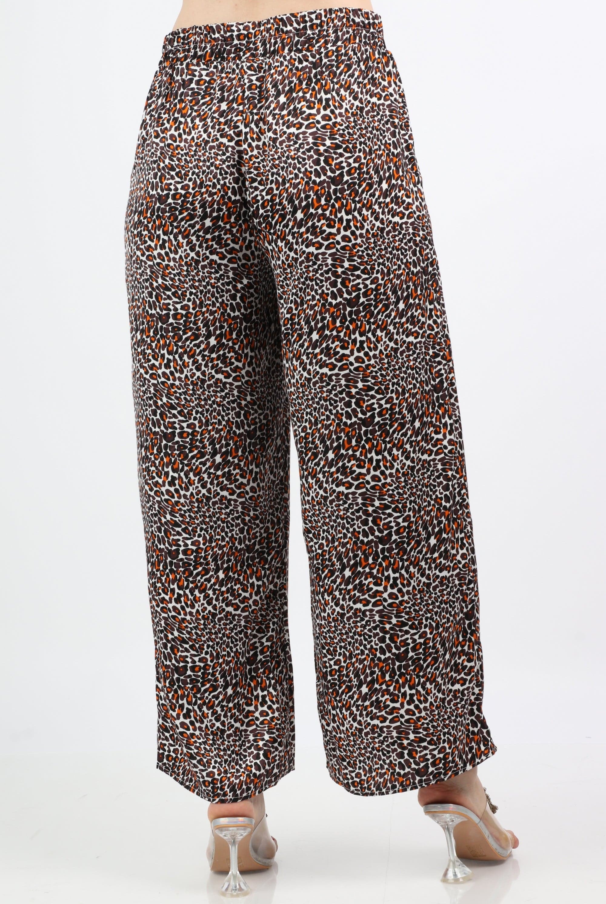 نتشي بنطلون تايجر هاي ويست واسع طويل نسائي