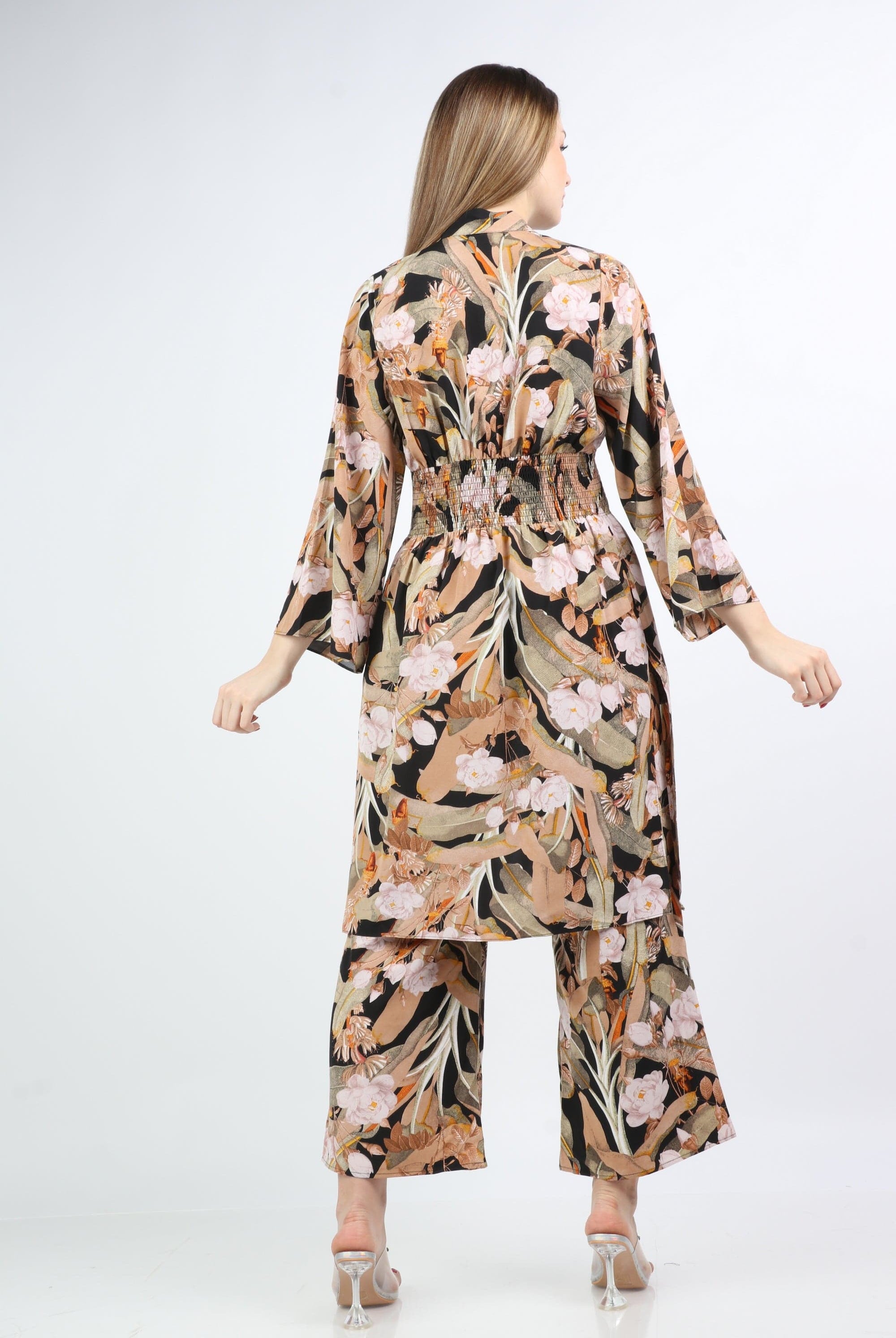 نتشي كارديجان نسائي ميدي مشجر بأكمام طويلة