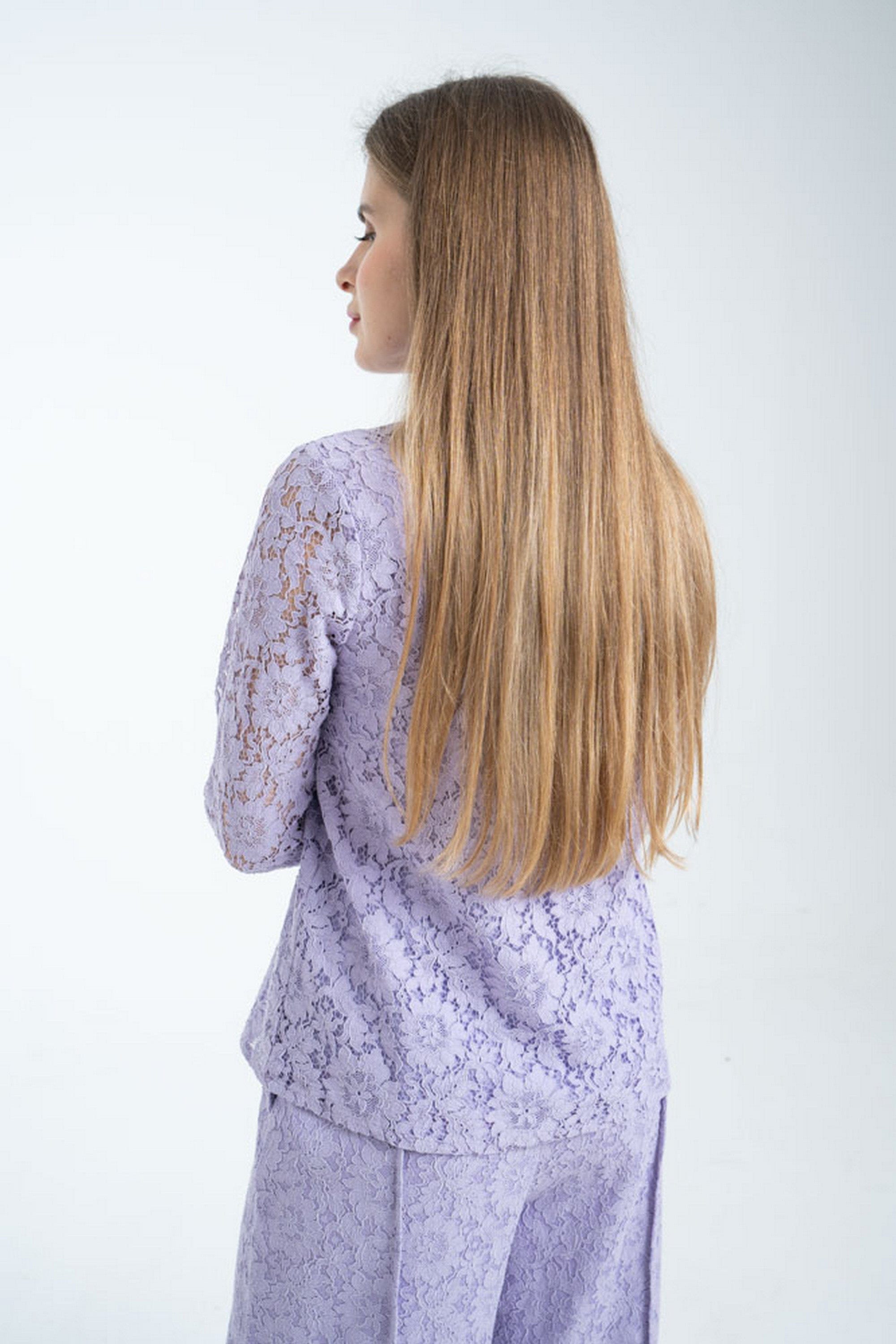 نتشي بلوزة نسائية مشجرة بأزرار أمامية