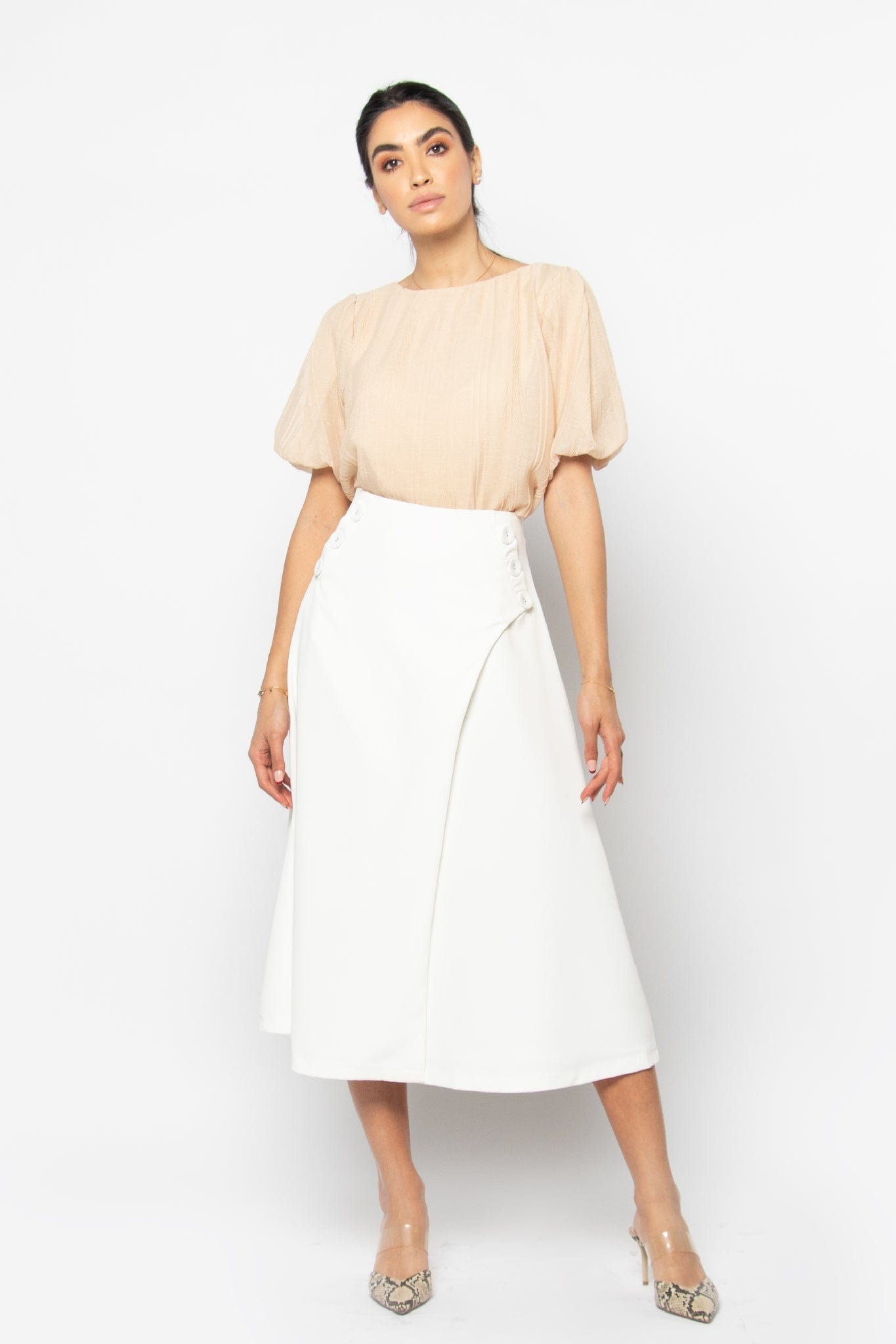 نتشي تنورة ميدي رسمية كلوش نسائي