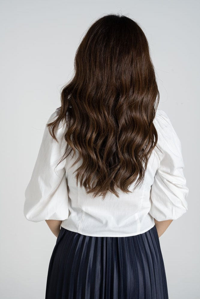 نتشي بلوزة كلاسيك ياقة مربعة أكمام منفوخة نص كم نسائي